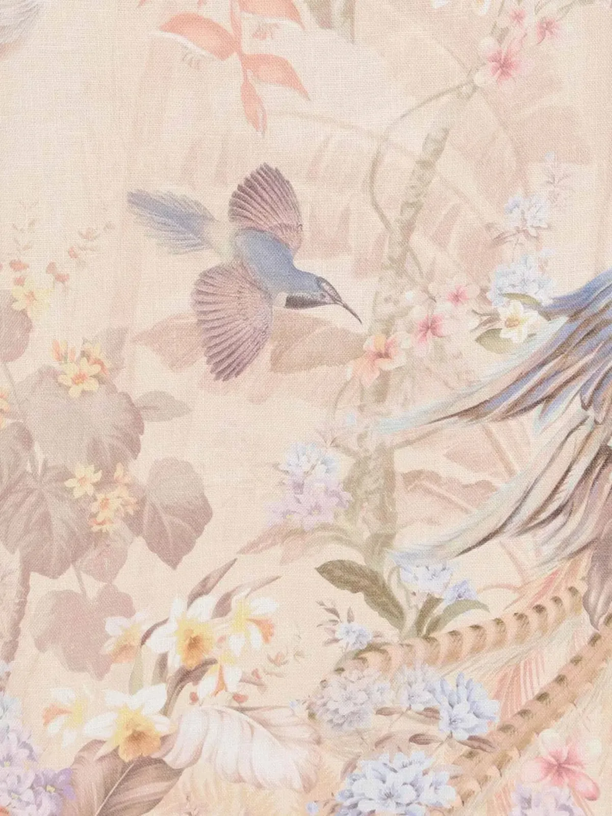 Zimmermann Illuminate Midi Dress Size 3 / AU 14 Linen Floral Print Cut Out Back Bodice Dress - Image 4