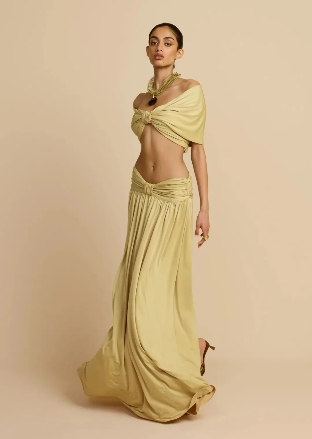 ARCINI ORI Alessia Top and Skirt Set in Sand Size M for rent on The Volte - main image