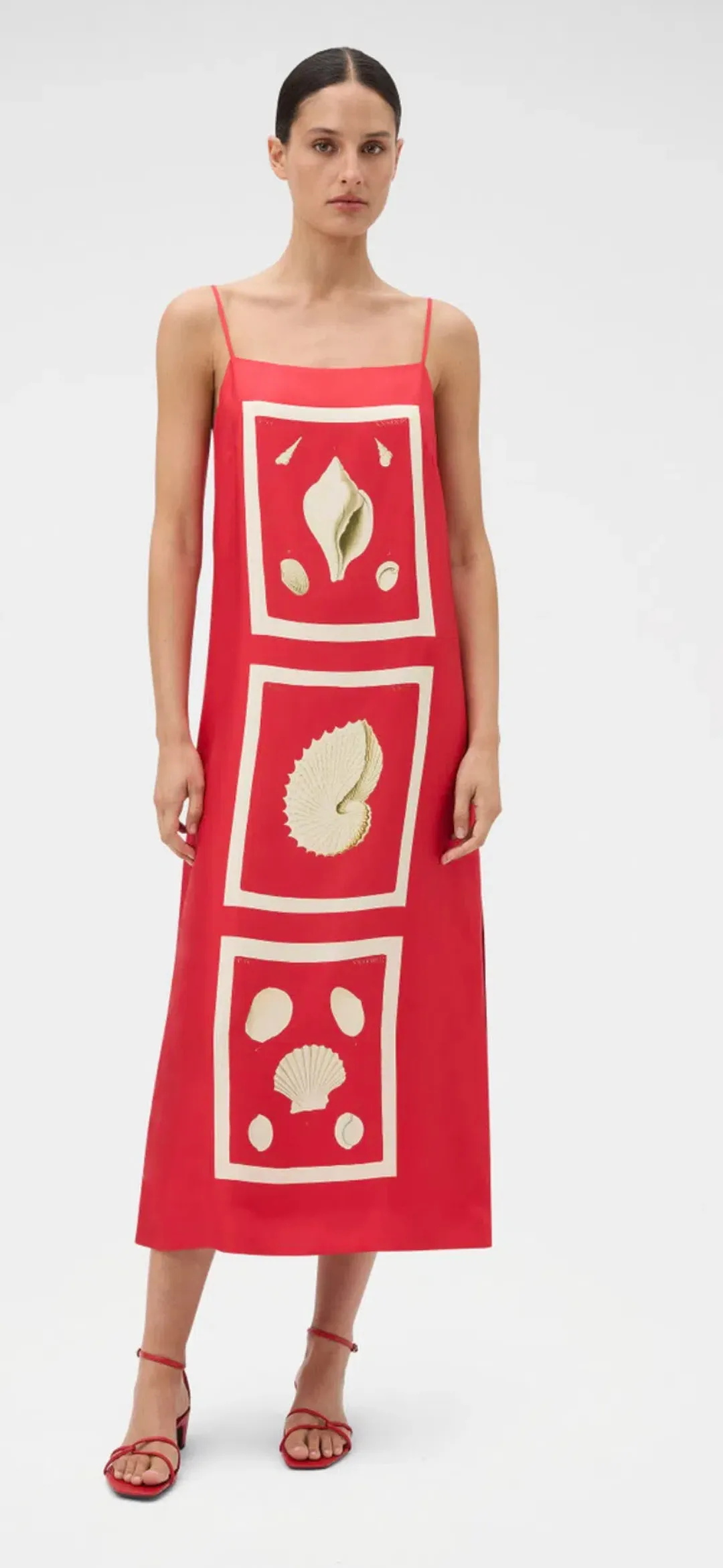 Oroton red Graphic Shell Dress size 10 for rent on The Volte - main image