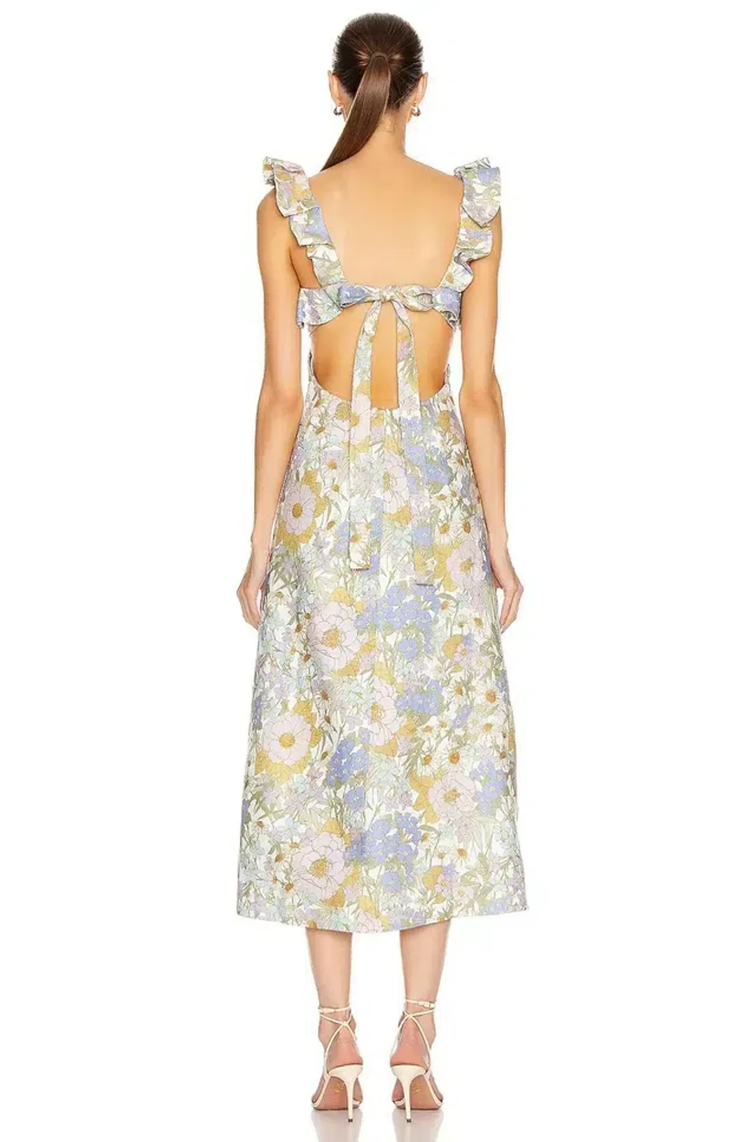 Zimmermann Super Eight Frilled Midi Dress Floral Size 2 / AU 12 for rent on The Volte - main image