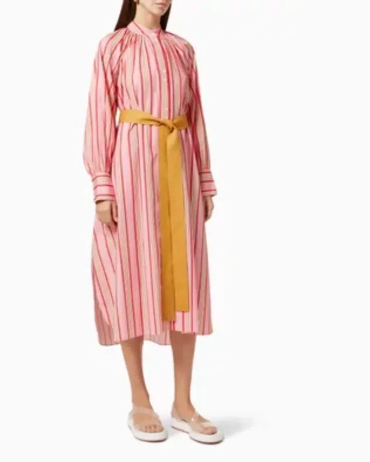 Oroton Candy Stripe Shirt Dress with pockets and belt Size 14 fits 16 - Image 1