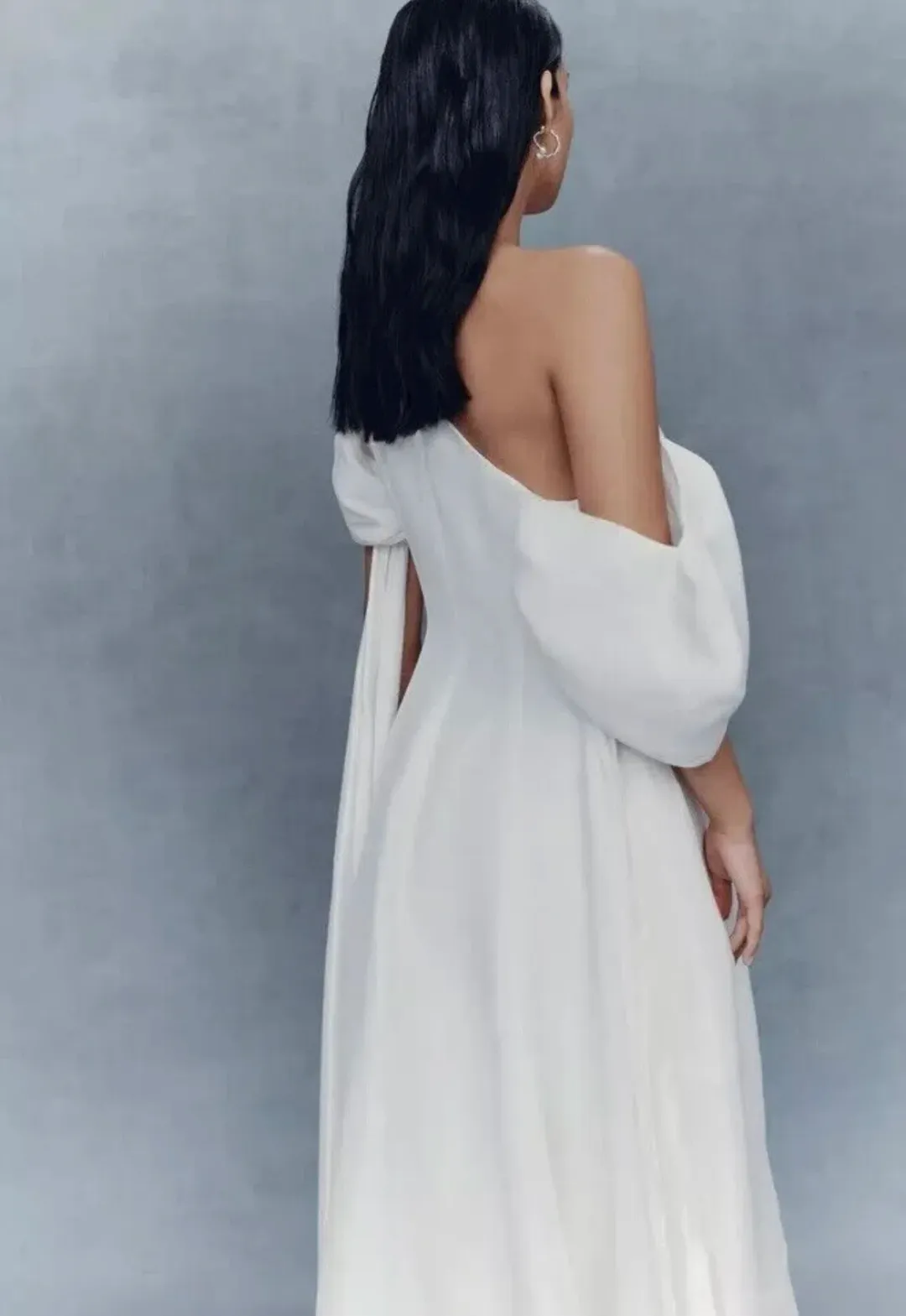 Aje Arista Tulip Puff Sleeve White Midi Size 6 for rent on The Volte - main image