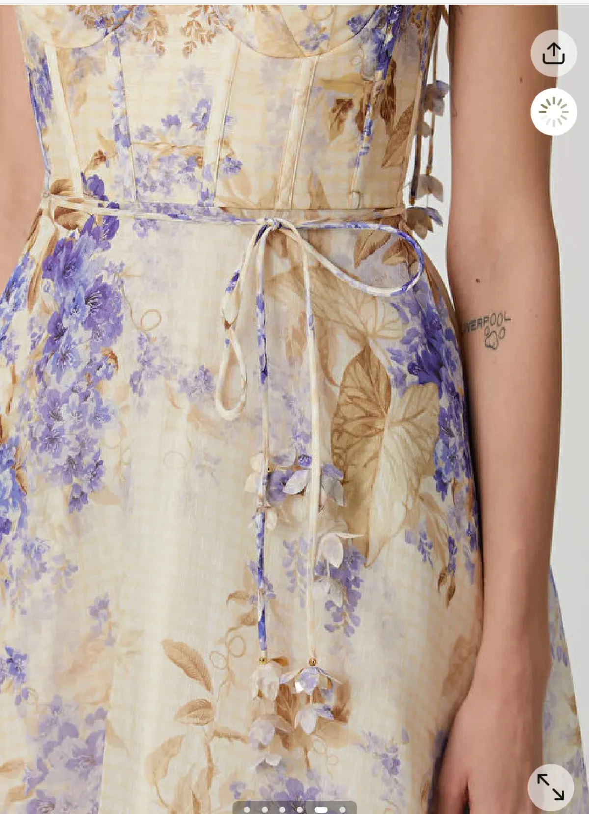 Zimmermann Dawning Corset Picnic Midi Size 0 - Image 5