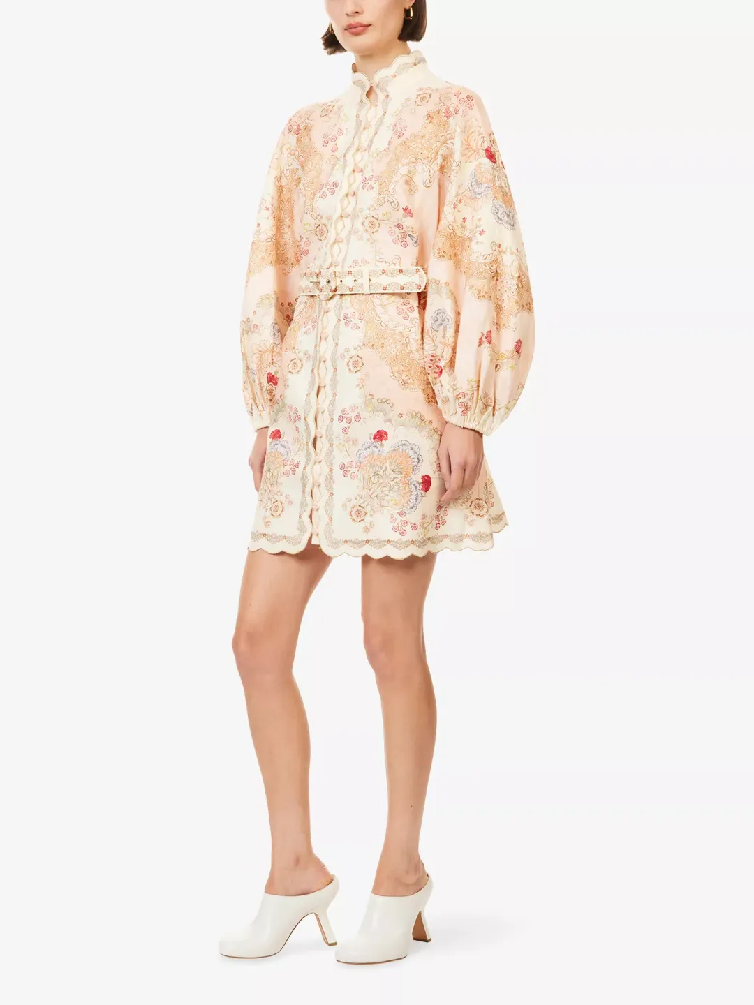 Zimmermann The Daylight Mini Dress in Wallpaper Floral Blush size 3 au 14 for rent on The Volte - main image