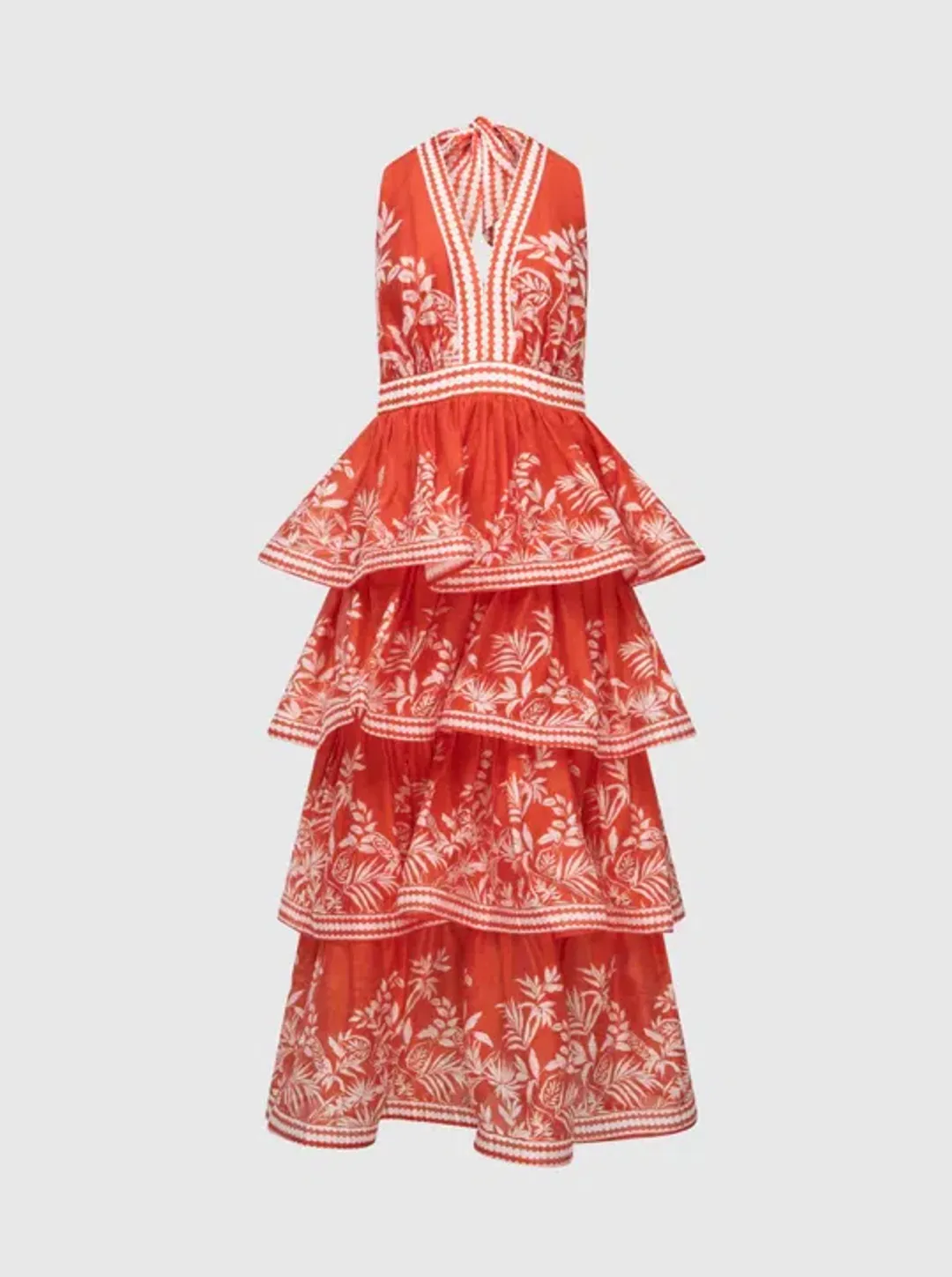 Sheike Ravello Palm Dress Red and White, Size 12 for rent on The Volte - main image