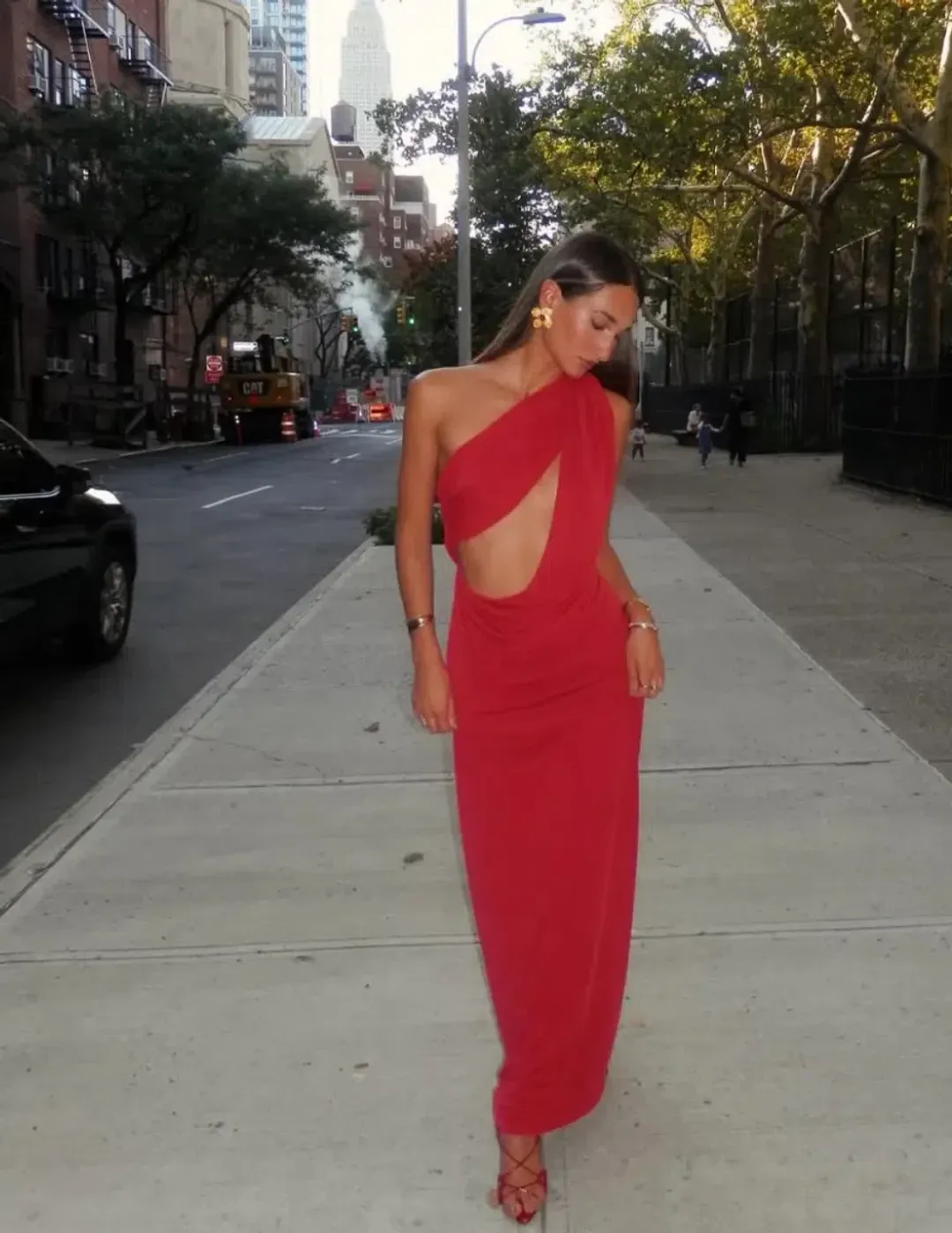 Misha Solstice Cupro Dress size L / 12 Cherry Red for rent on The Volte - main image