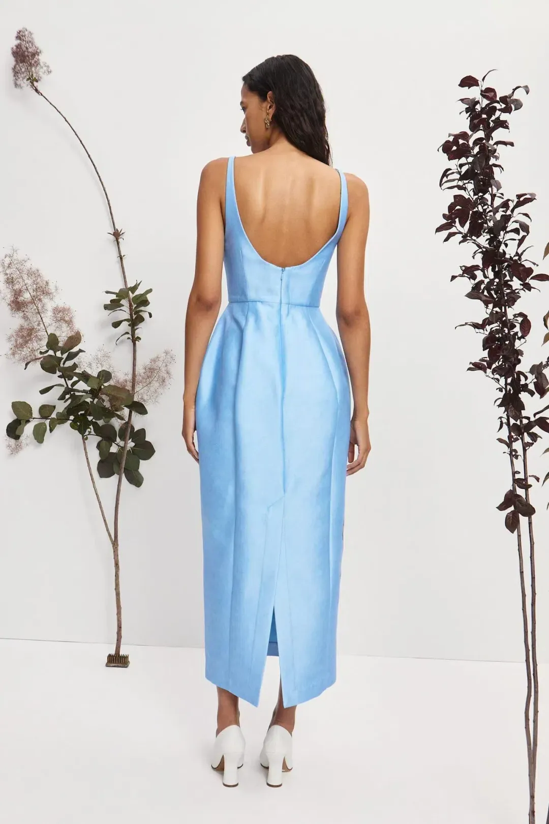 Alemais Donata Taffeta Midi Gown Sky Blue Floral Print Size AU 14 for rent on The Volte - main image