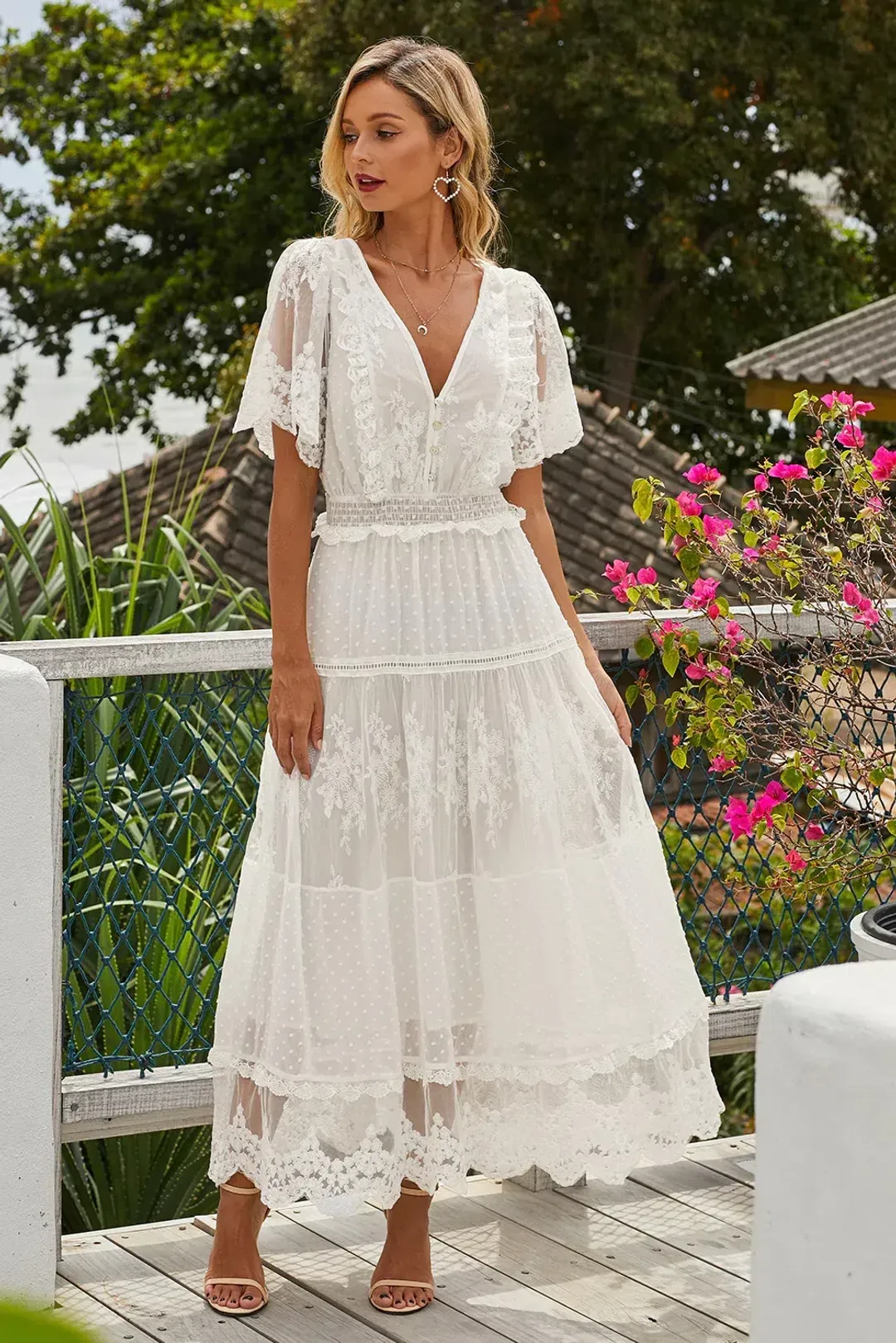 Spell & the Gypsy Dawn Lace Gown Cream Size XL for rent on The Volte - main image