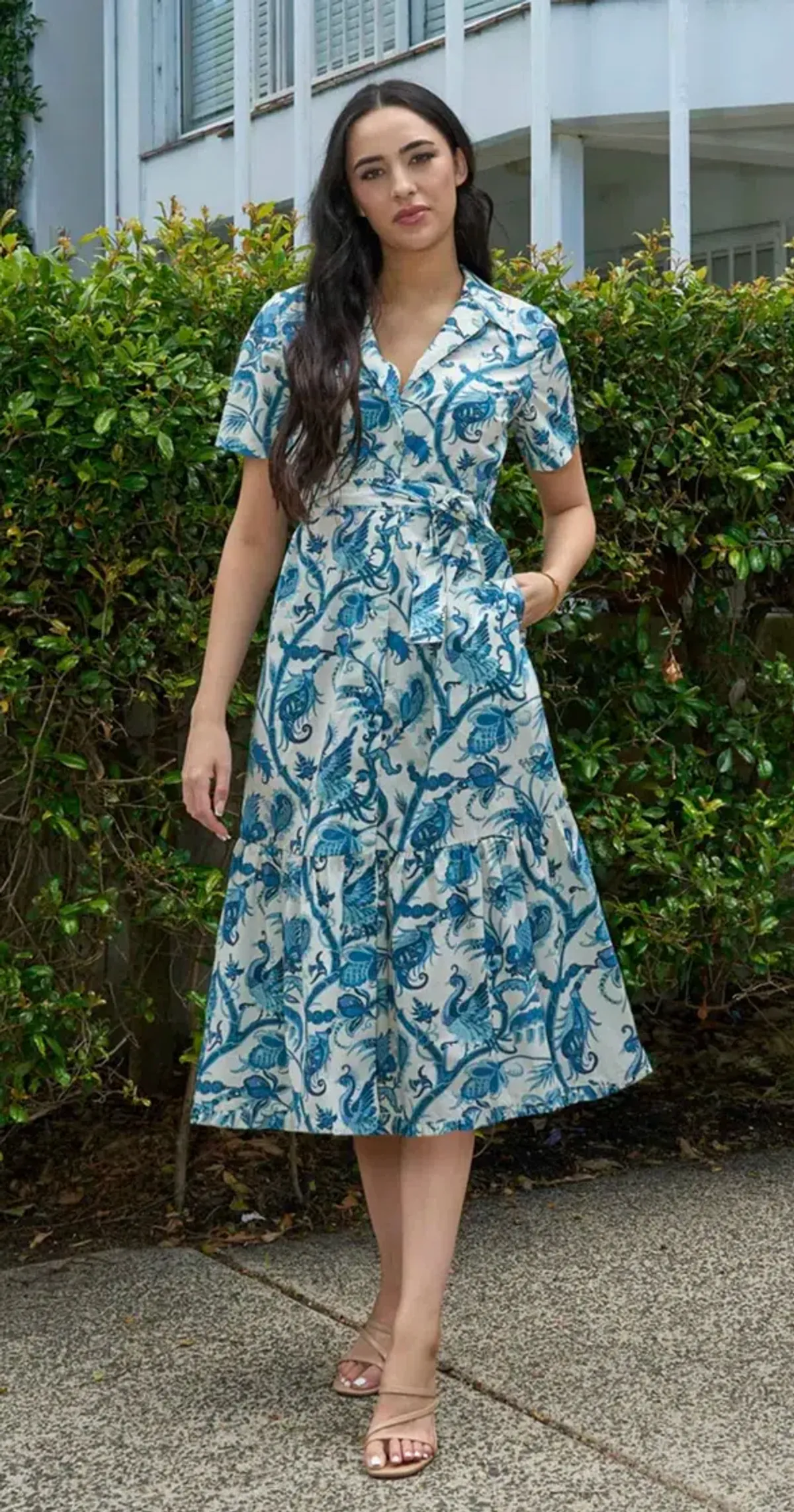 Leona Edmiston Danica Phoenix Rising Midi Shirtdress Size XS/10 - Image 4