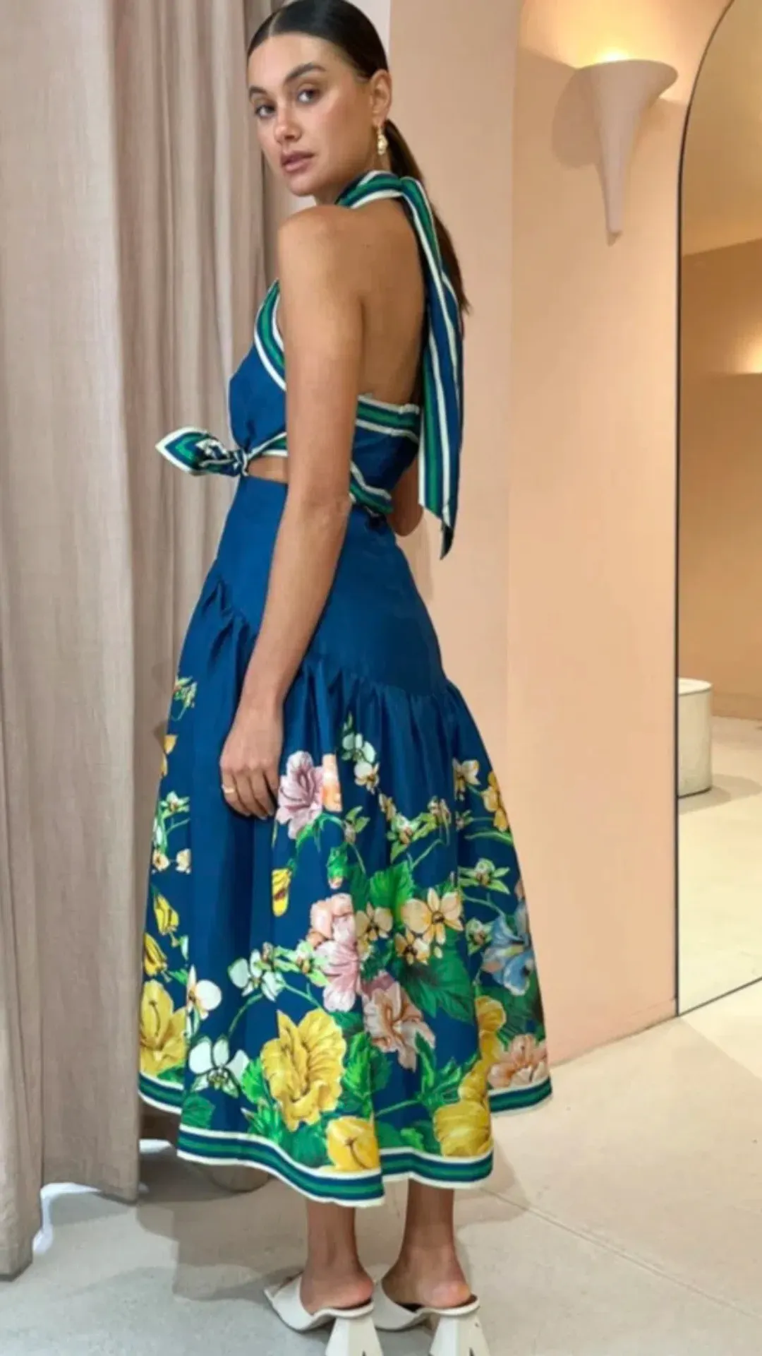 Alemais Lyla Halter Midi Dress s.8 Royal Blue for rent on The Volte - main image