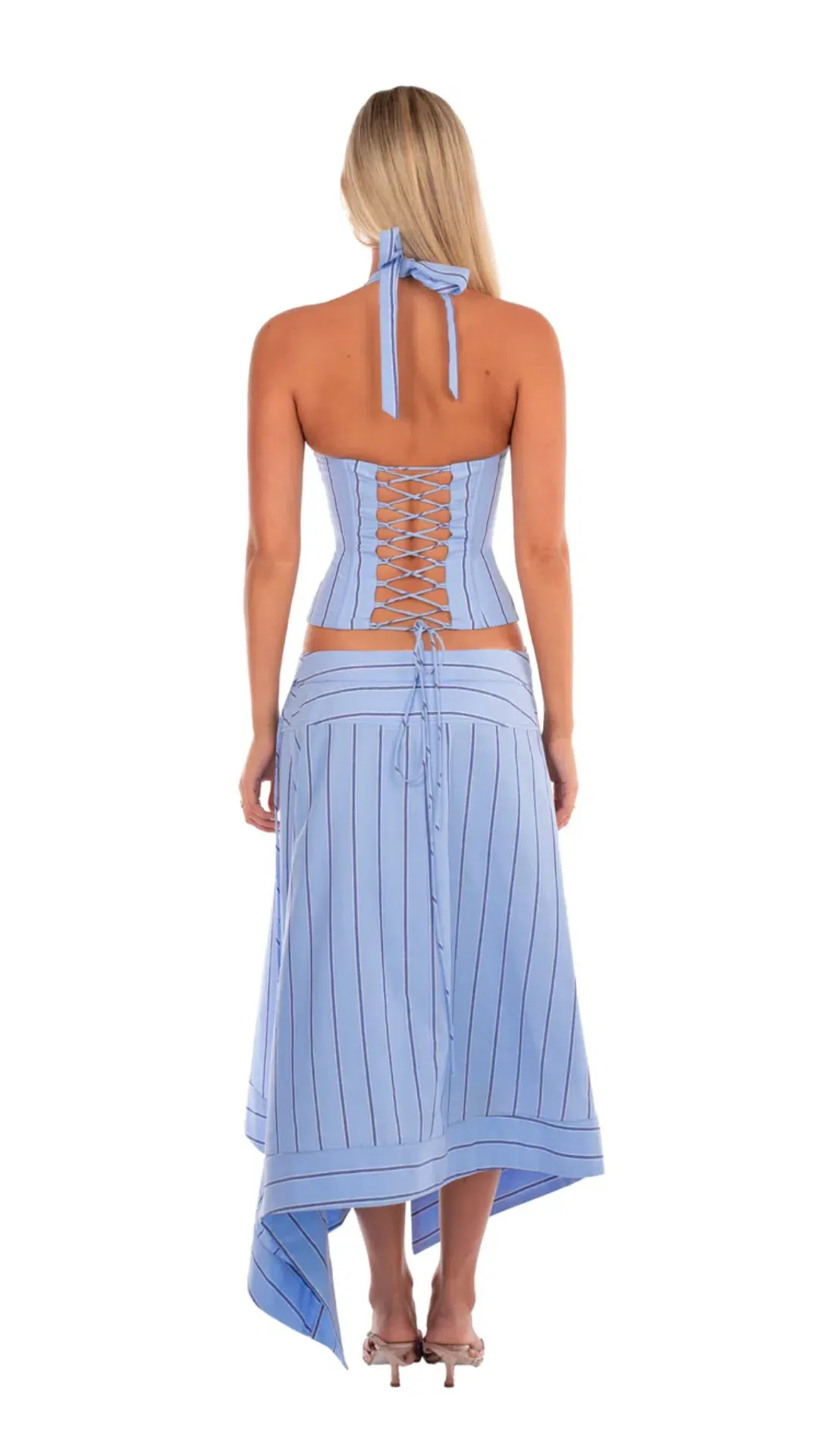 I am Delilah Sabrina Corset & Wrap Skirt in Blue Size 6 for rent on The Volte - main image