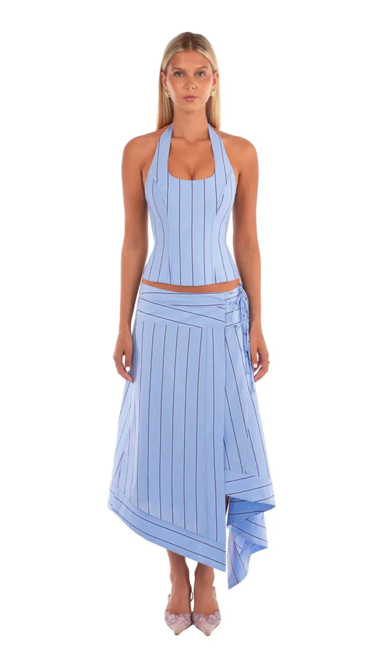 I am Delilah Sabrina Corset & Wrap Skirt in Blue Size 6 - Image 1