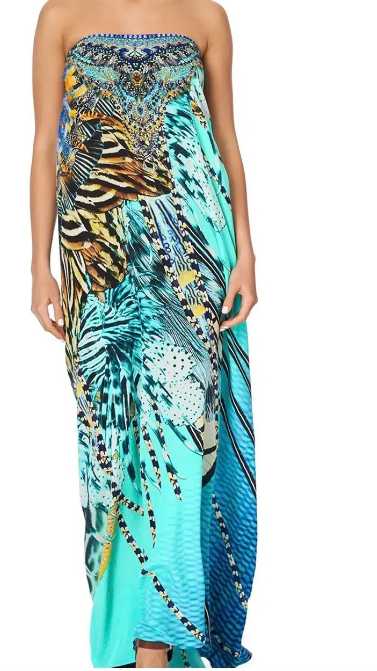 Camilla Marine Queen Round Neck Kaftan O/S - Image 5