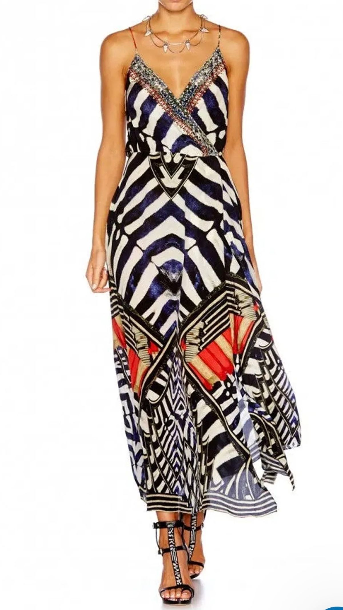 Camilla Louwalan Tales Strappy Wrap Dress Print s.XS - Image 5