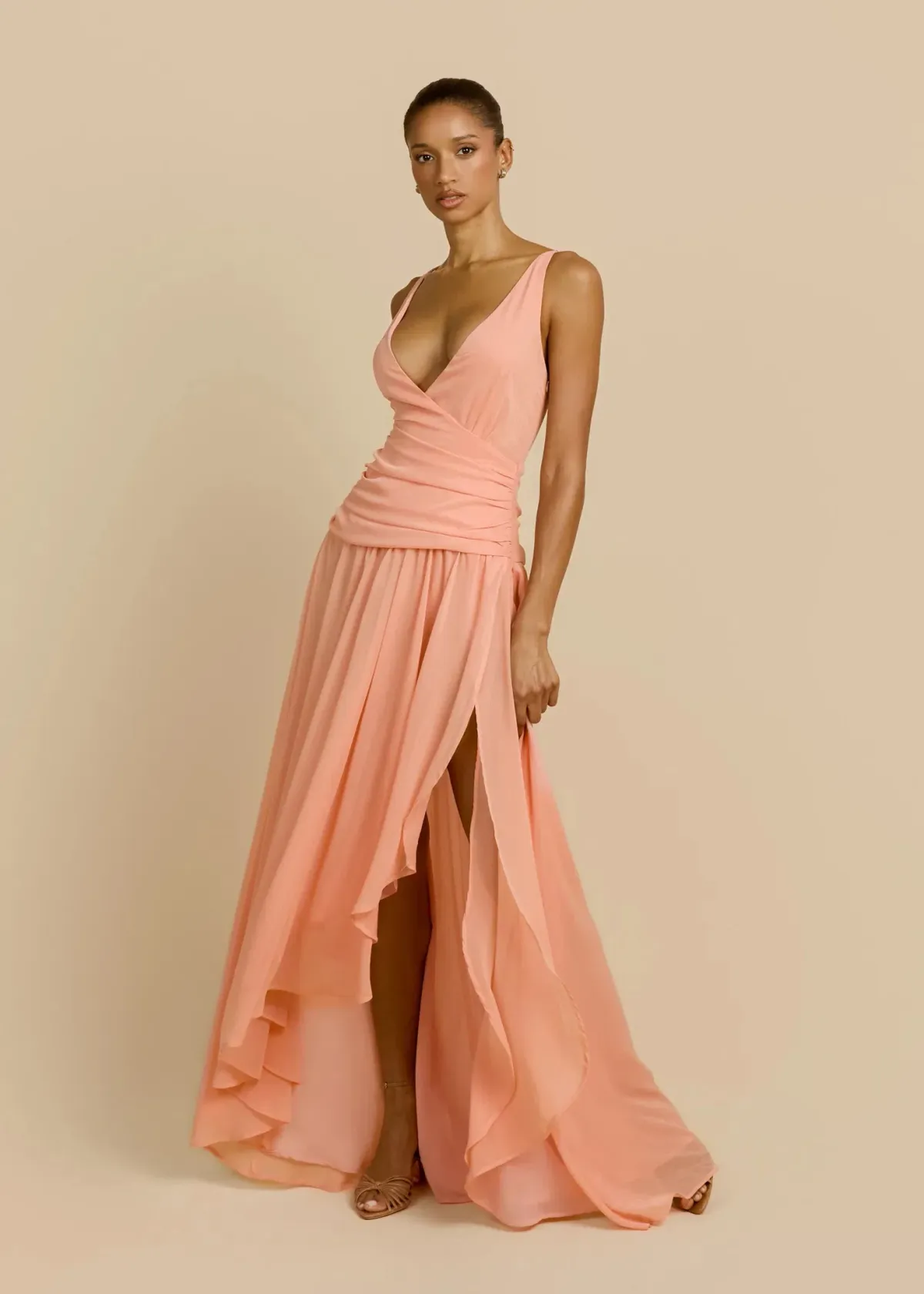 ARCINA ORI DELILAH DRESS PEACH SIZE 8 (S) - Image 3