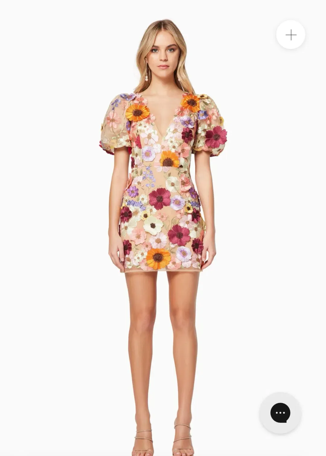 Rosalind 3D Floral Mini Dress in Pink for rent on The Volte - main image