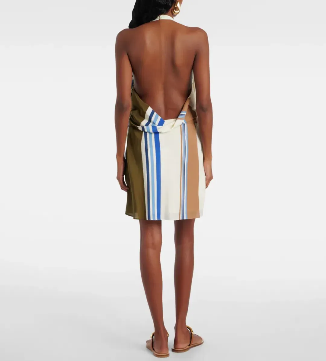 Sir The Label Thistle Halter Mini Dress in Blue Baiadera Size 1 AU 8 for rent on The Volte - main image