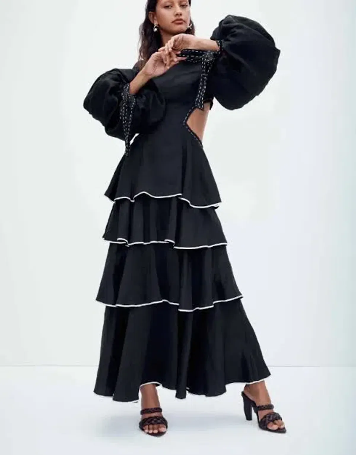 AJE Gracious Cutout Midi Dress Black Size 6 - Image 3