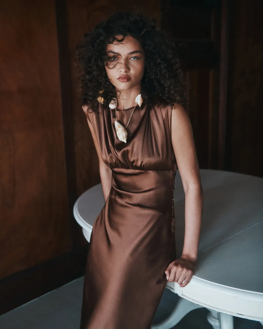 Hansen And Gretel Meredith Silk Dress Biscuit Size 6 for rent on The Volte - main image