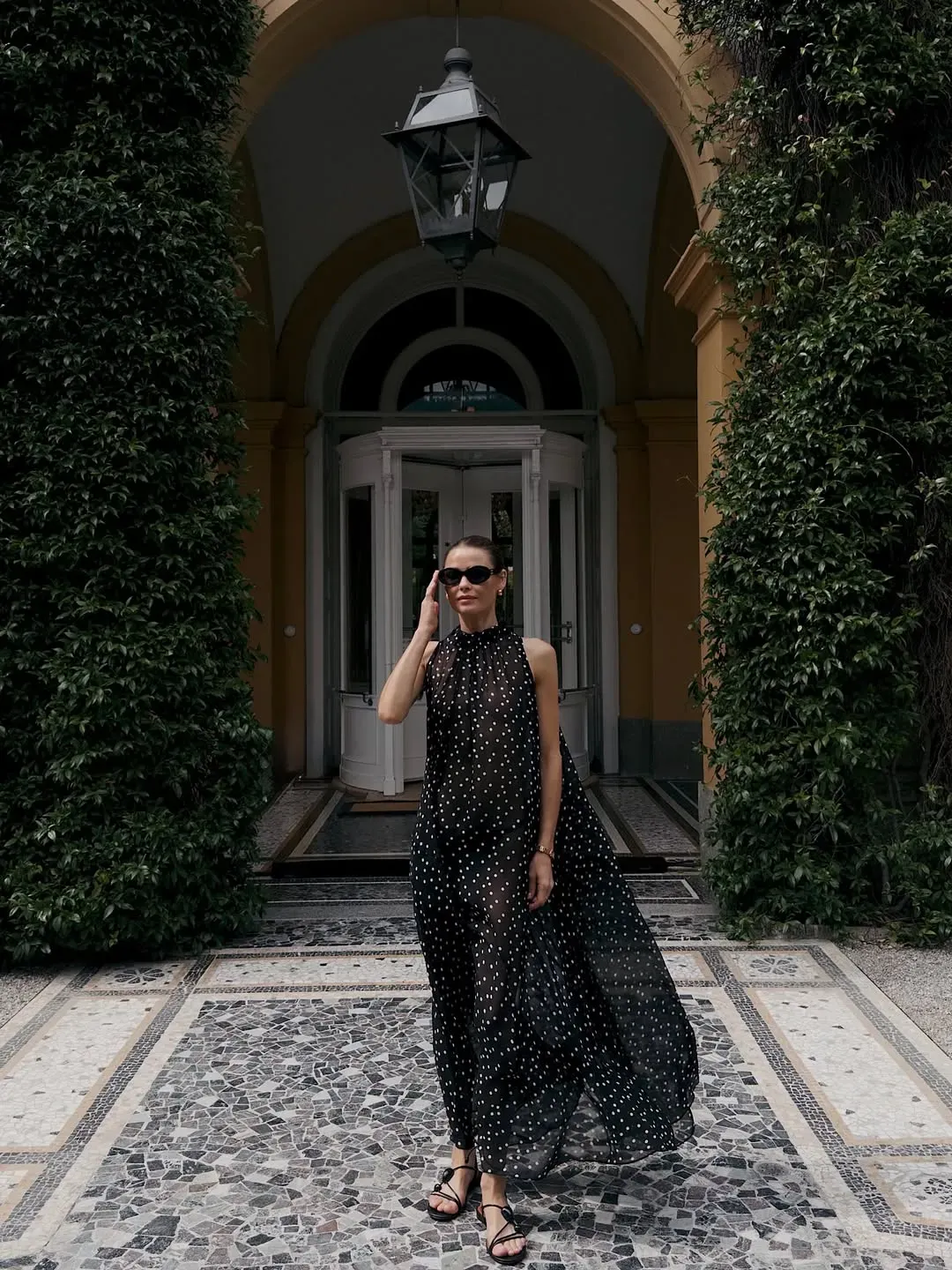 Bianca Spender Polka Dot Silk Emerge Dress Black Size 6 for rent on The Volte - main image