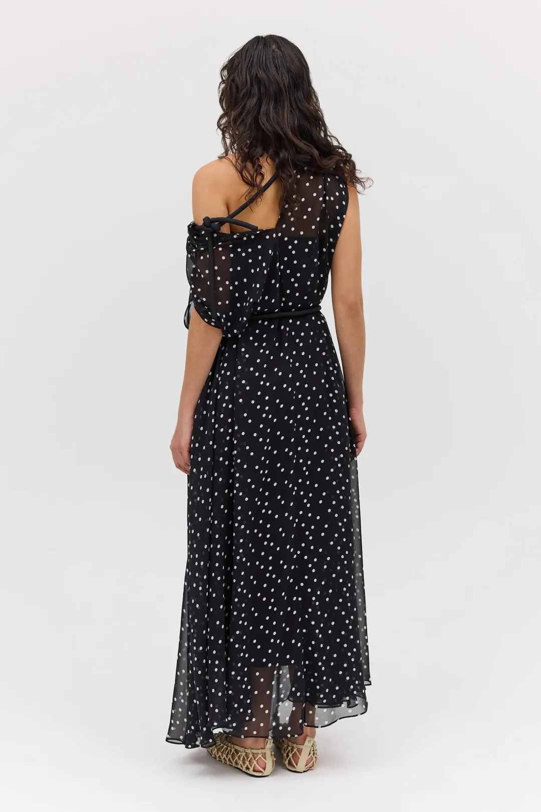 Bianca Spender Polka Dot Silk Emerge Dress Black Size 6 for rent on The Volte - main image