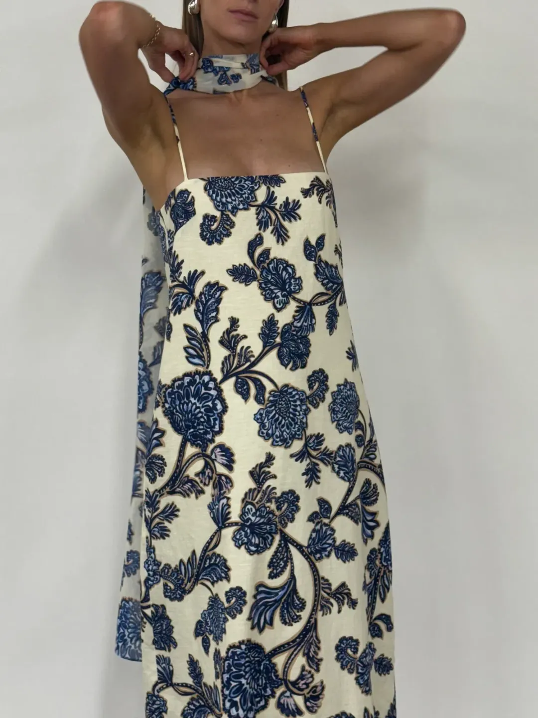 By Nicola Layla Maxi Dress size 12 Blue Paisley for rent on The Volte - main image