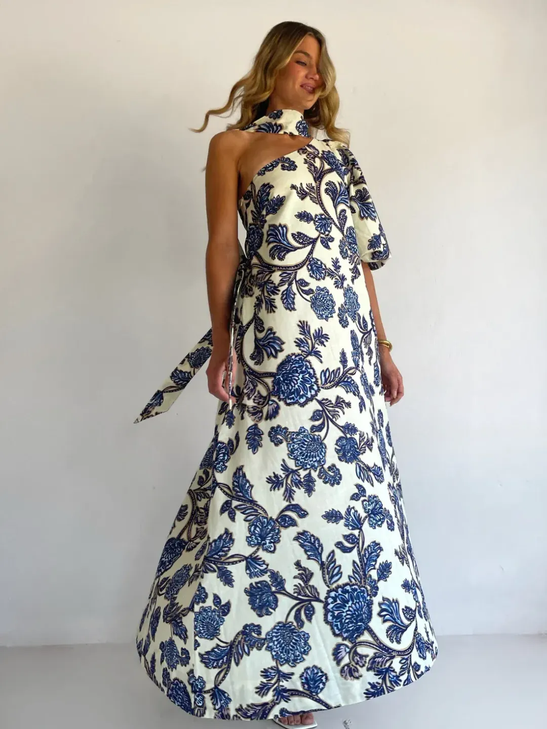By Nicola Island Maxi Dress size 8 Blue Paisley  for rent on The Volte - main image