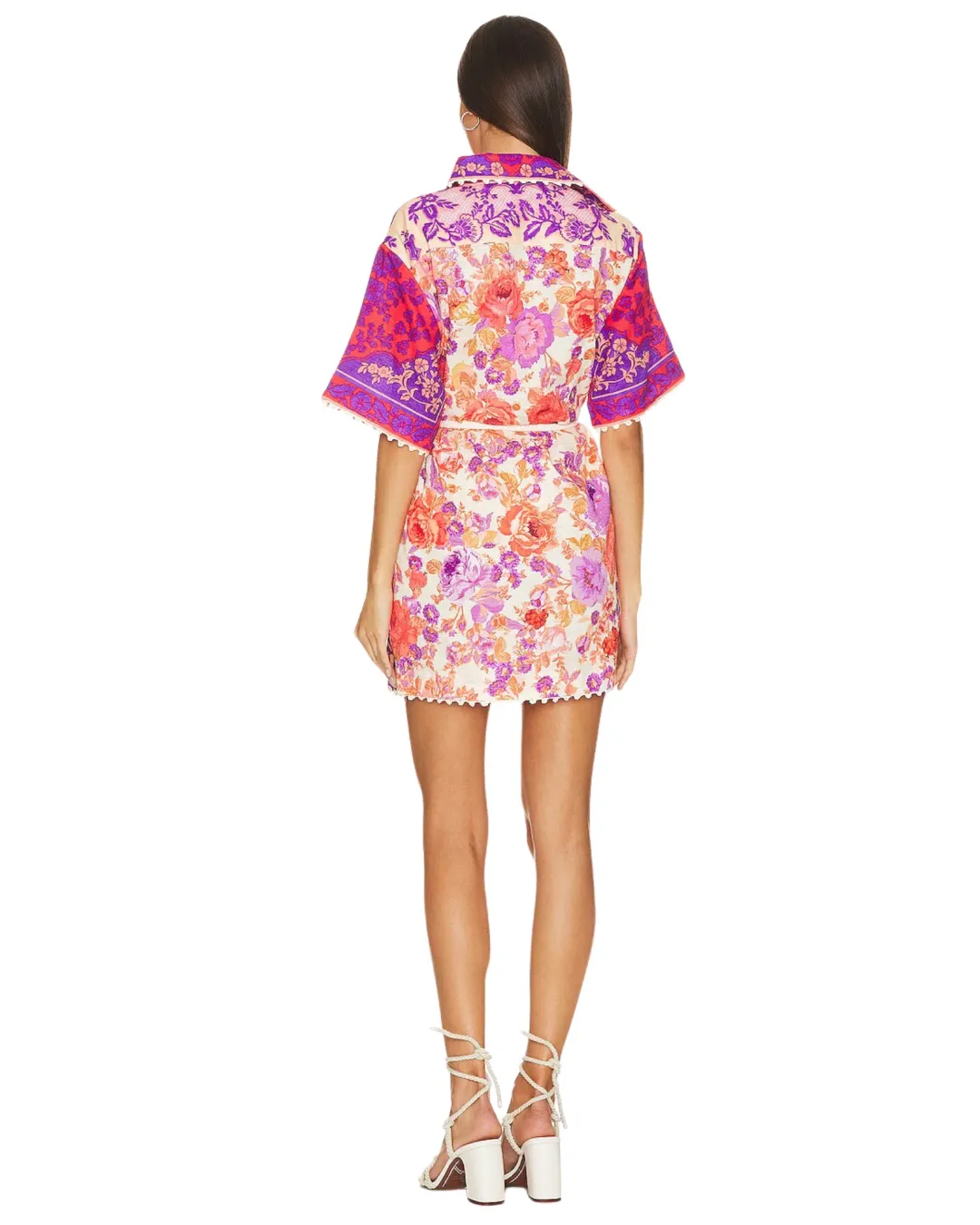 Zimmermann Raie Trimmed Shirt Dress AU Size 2/ 12 for rent on The Volte - main image