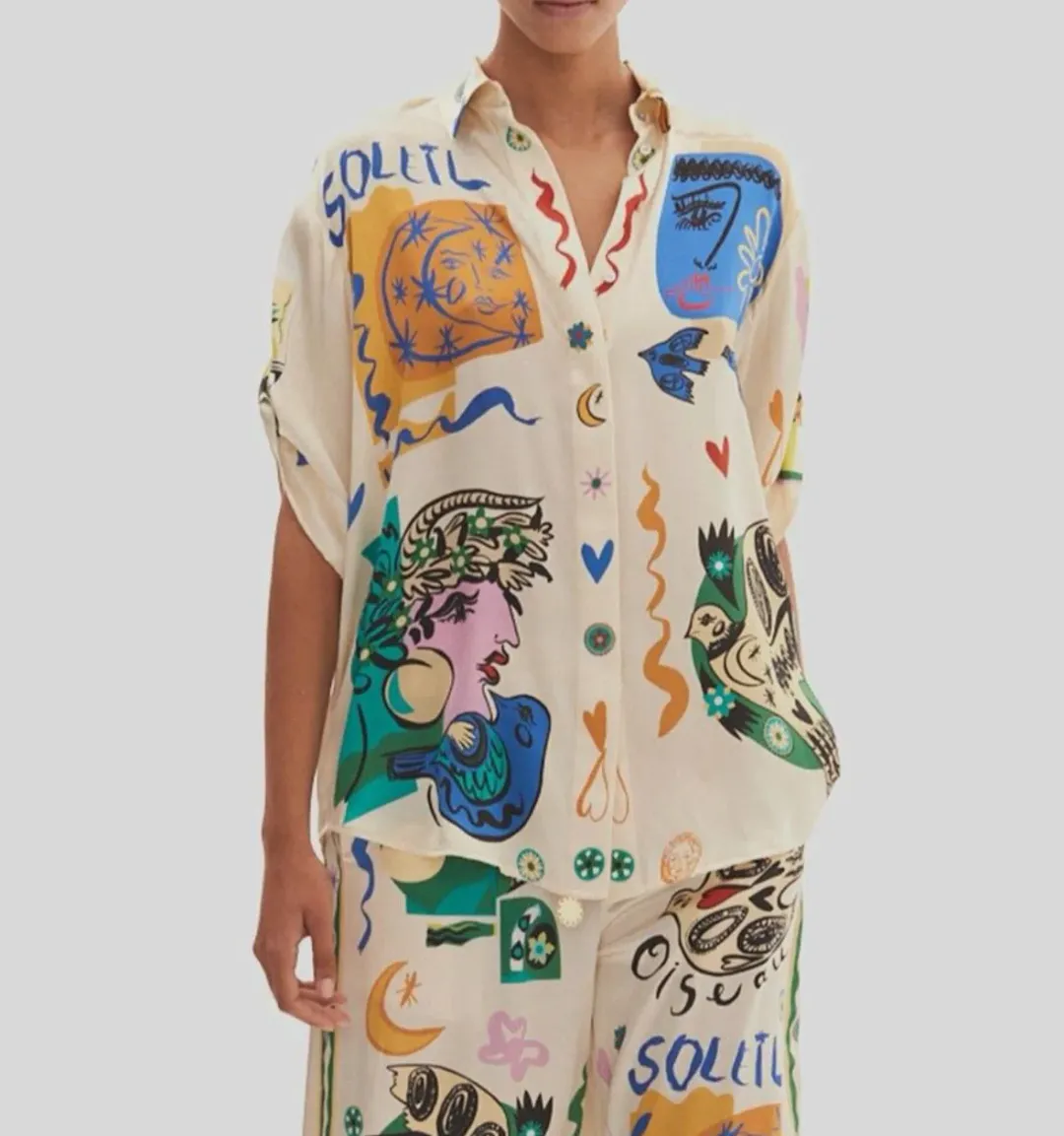 Alemais Soleil Silk Shirt Size 12 for rent on The Volte - main image