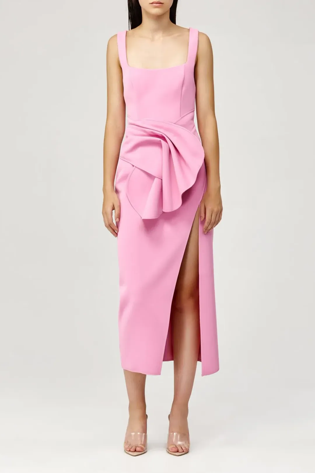 Acler Habana Midi Dress Pop Pink Size 6 for rent on The Volte - main image