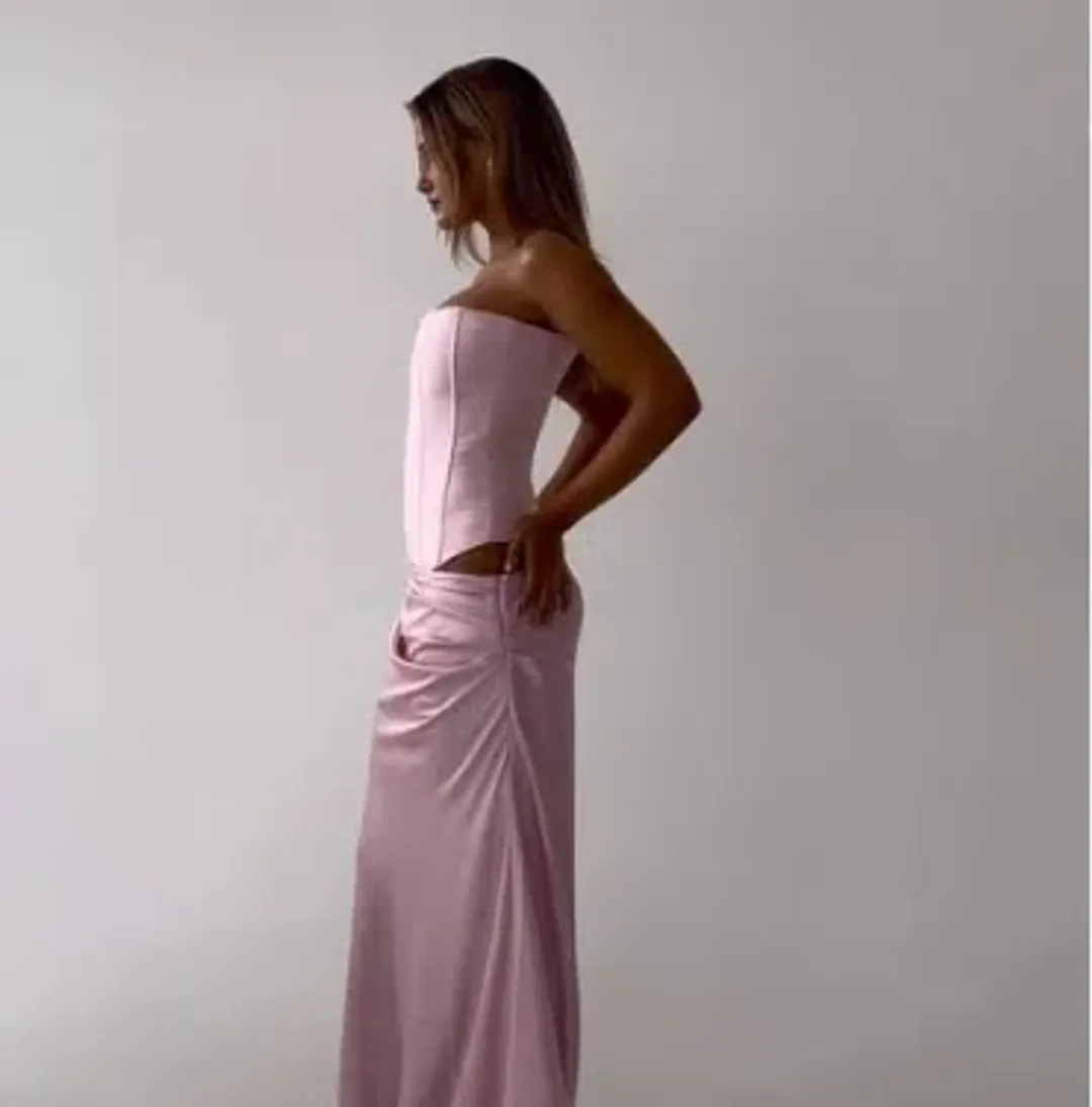HNTR The Label Huxley Gown in Baby Pink 6 for rent on The Volte - main image
