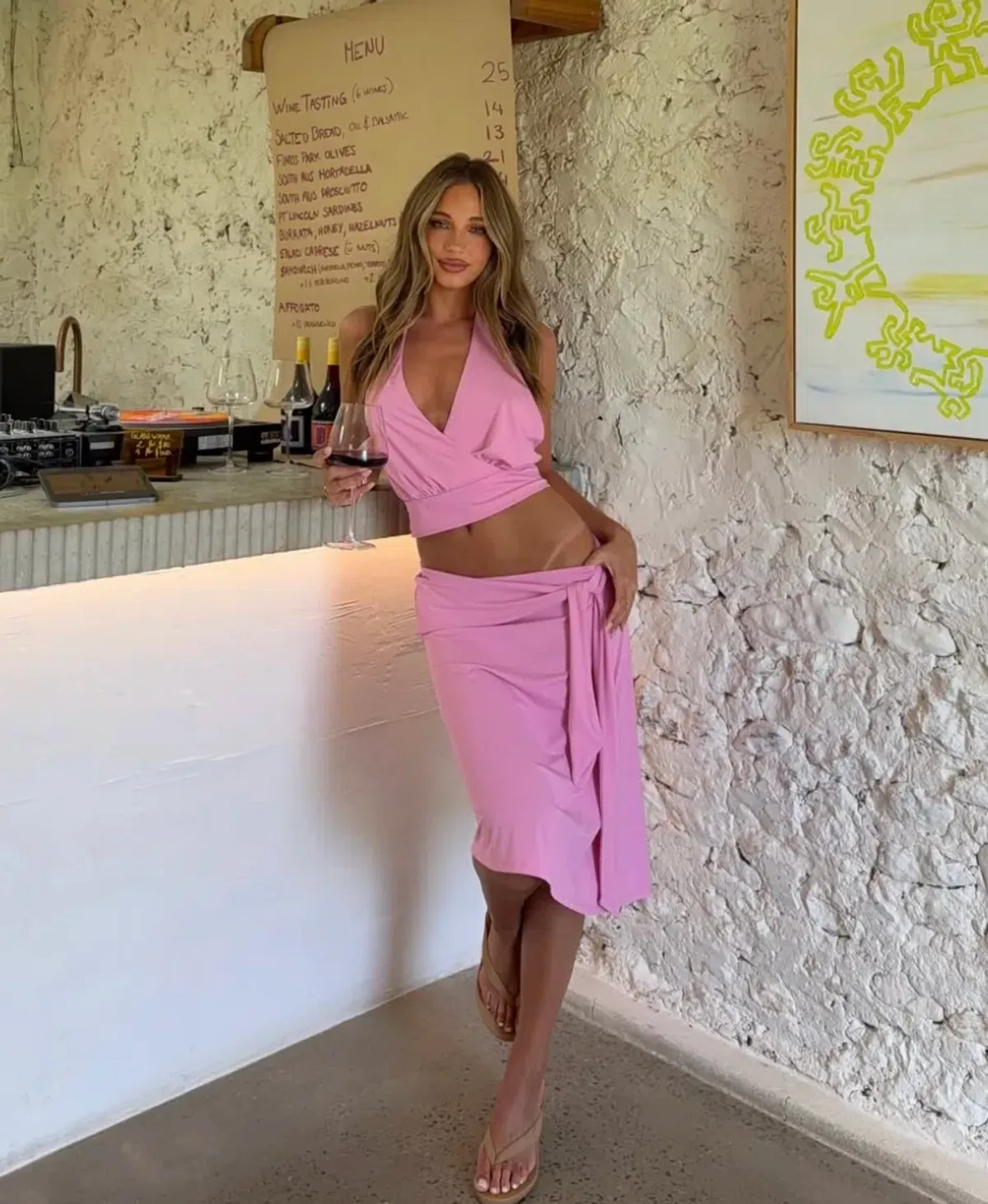 Sasha therese Luna Midi Set Pink - Image 1