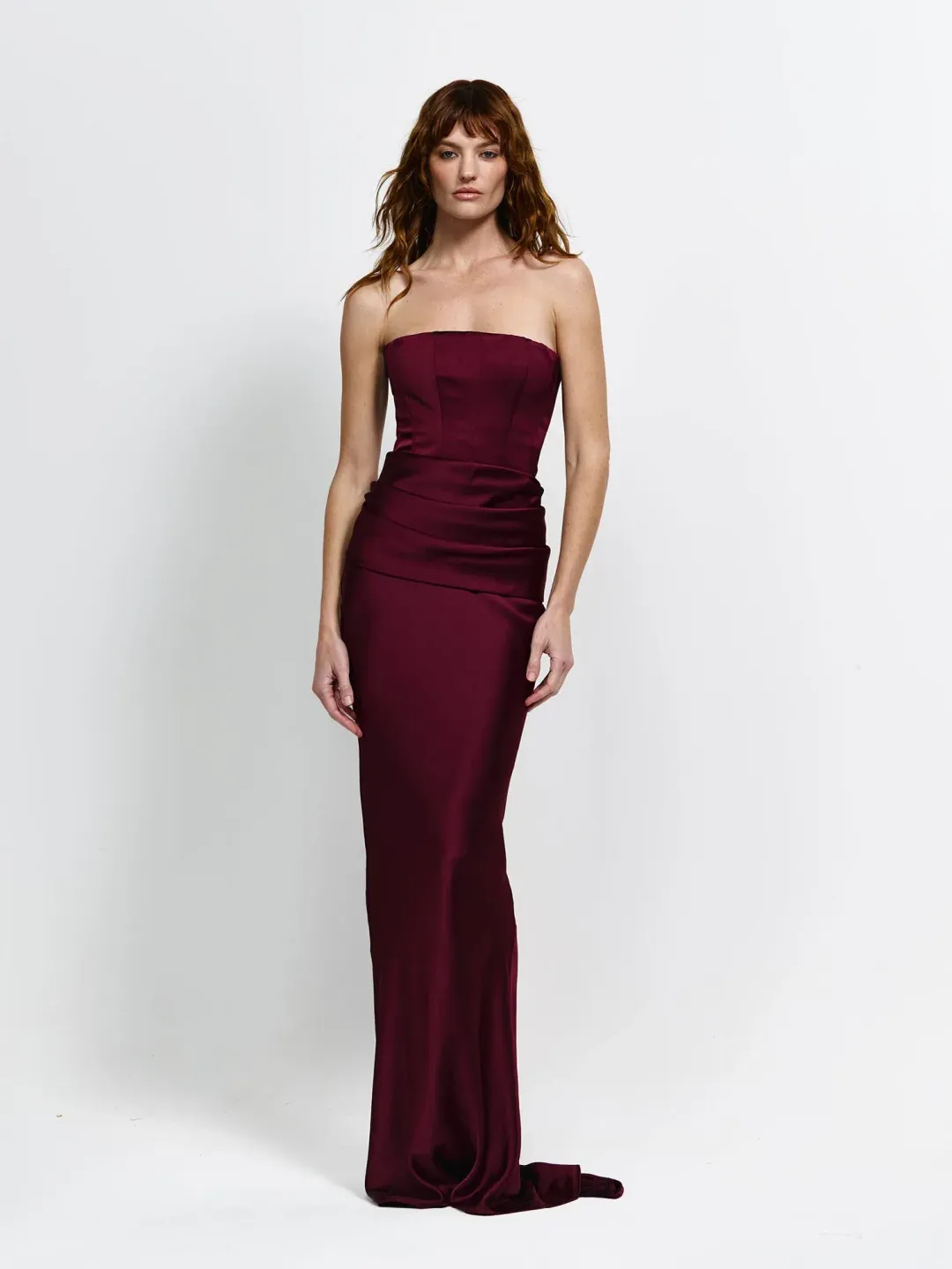 Effie Kats - Indira Gown - Wine - Size S (8) for rent on The Volte - main image