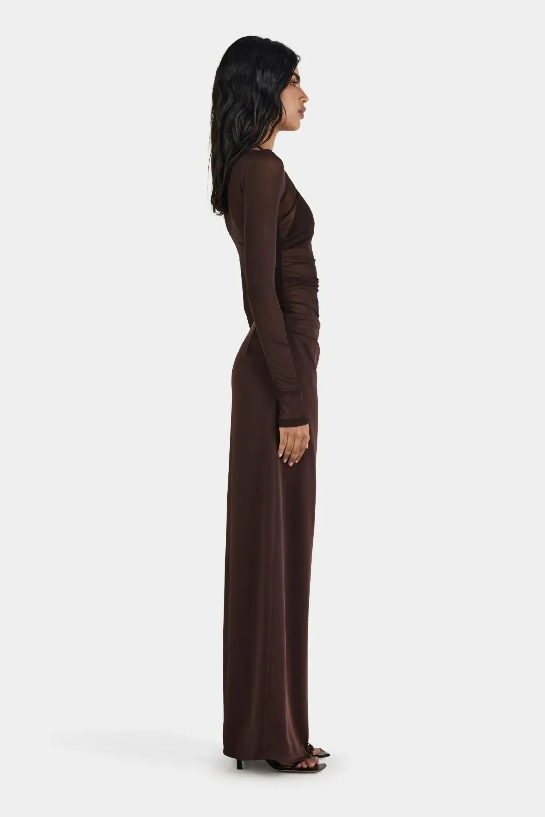 Hansen And Gretel Amy Maxi Dress Chocolate Brown Size 10 for rent on The Volte - main image