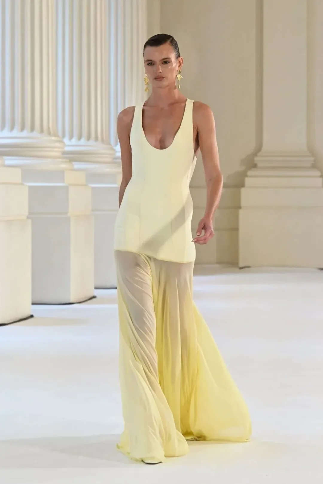 Effie Kats - Odessa Maxi Gown - Lemon - Size M (10) for rent on The Volte - main image