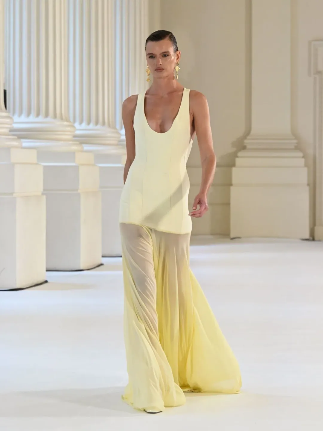 Effie Kats - Odessa Maxi Gown - Lemon - Size L (12) for rent on The Volte - main image