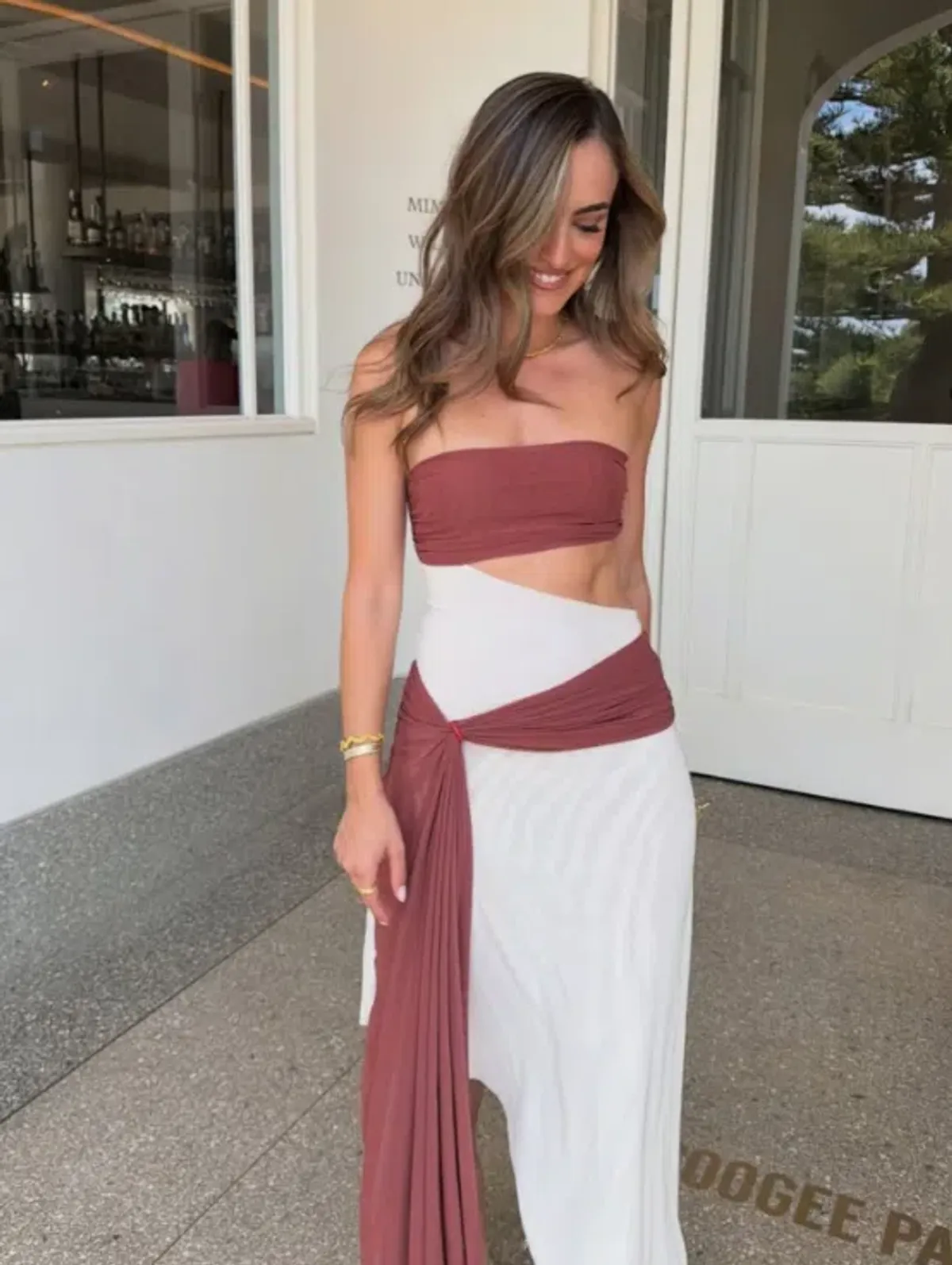 Bec and Bridge Ayla Strapless Dress Butter Cream Size 8 - Image 3