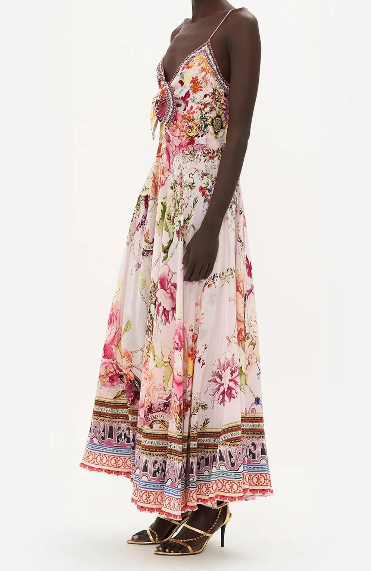 CAMILLA LONG TIE FRONT MAXI DRESS - ST GERMAINS GIRL - Image 5