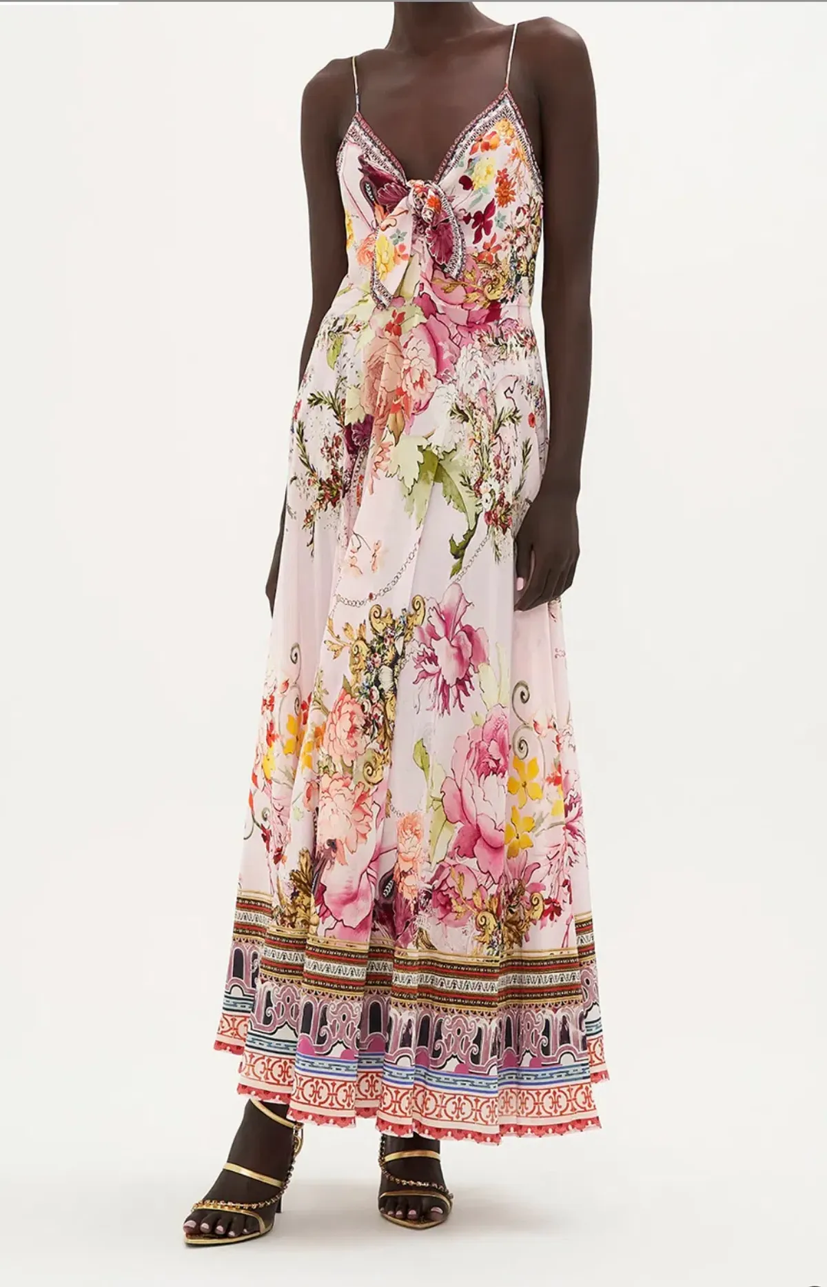 CAMILLA LONG TIE FRONT MAXI DRESS - ST GERMAINS GIRL - Image 3