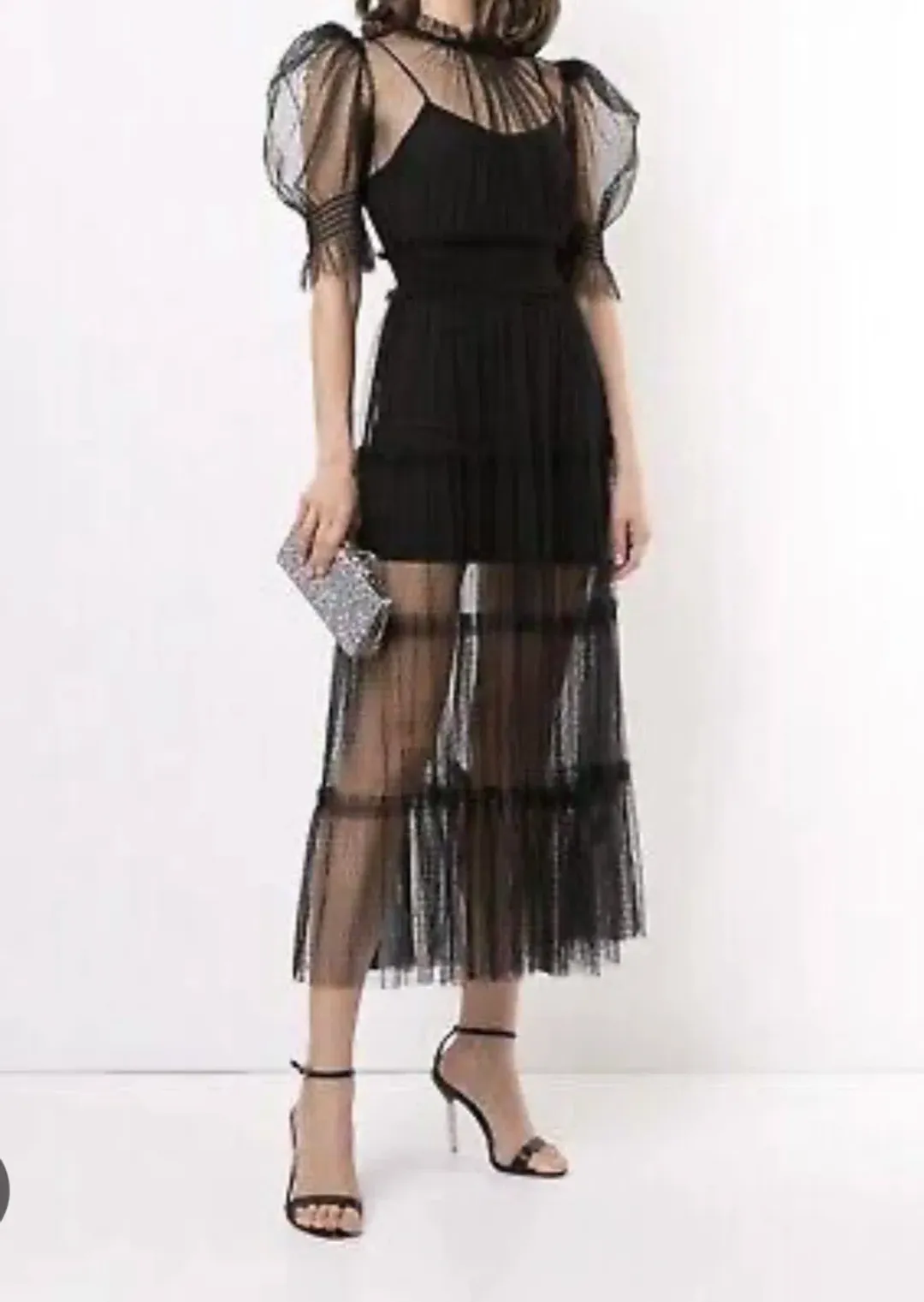 Alice McCall Nova Baby Midi Dress in Black for rent on The Volte - main image