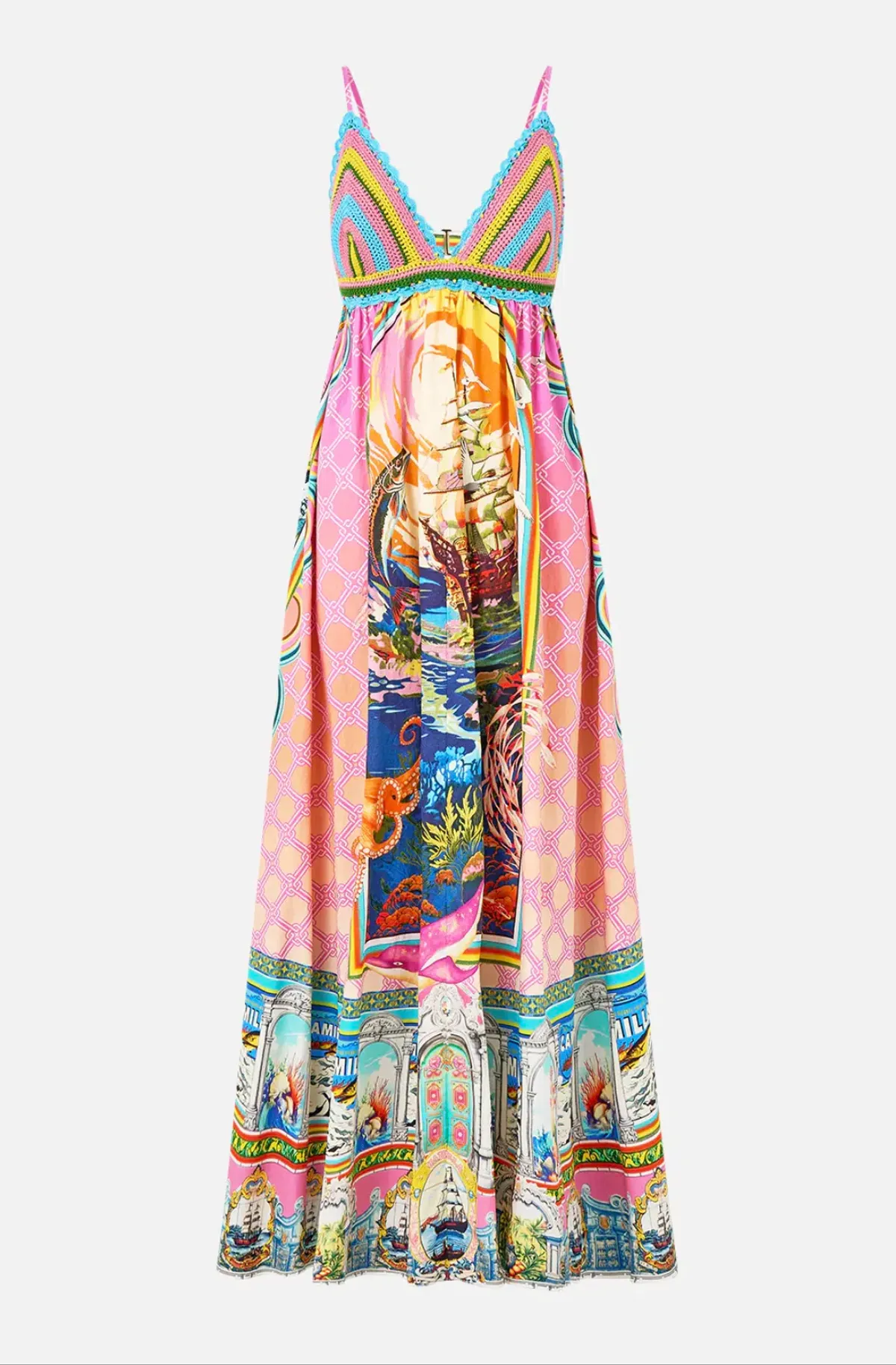 Camilla Bralette Detail Dress in Salty Splendour size L/AU 12 - Image 6