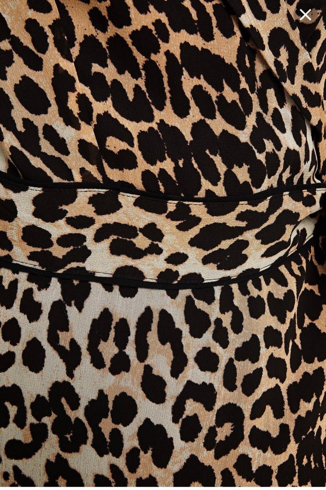 Ganni Leopard georgette wrap dress for rent on The Volte - main image