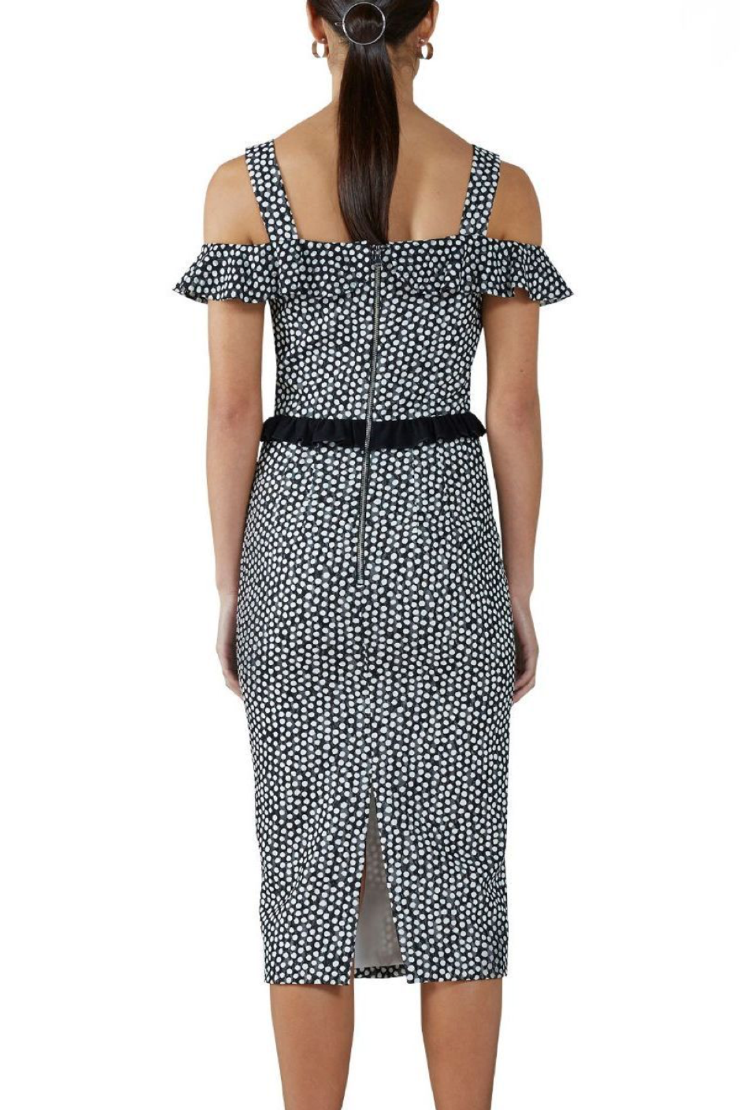 By Johnny Amaya Tiered Midi Dress Print Size 8 for rent on The Volte - main image