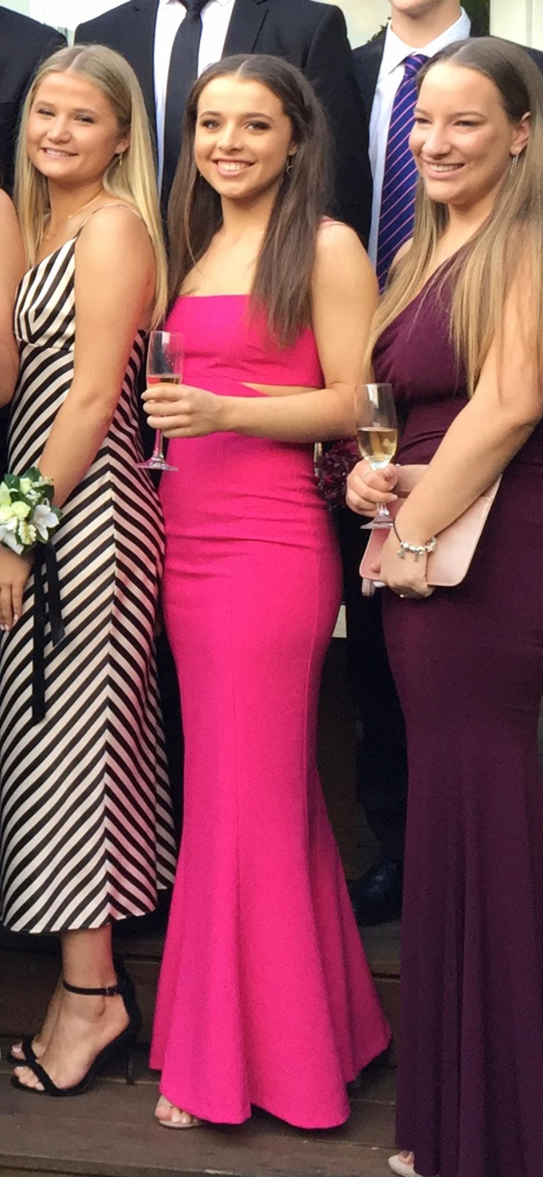 Likely fuchsia Tamarelli Gown size 8 for rent on The Volte - main image