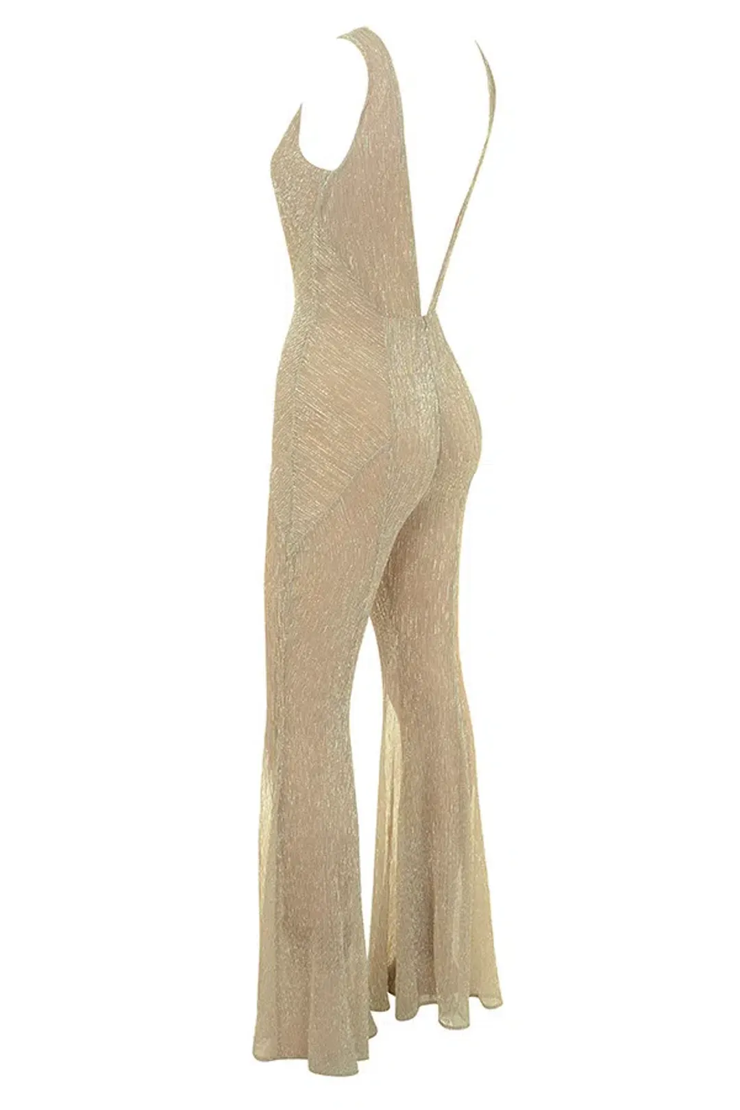 House of CB Fallon Jumpsuit Gold Metallic Size 8 for rent on The Volte - main image
