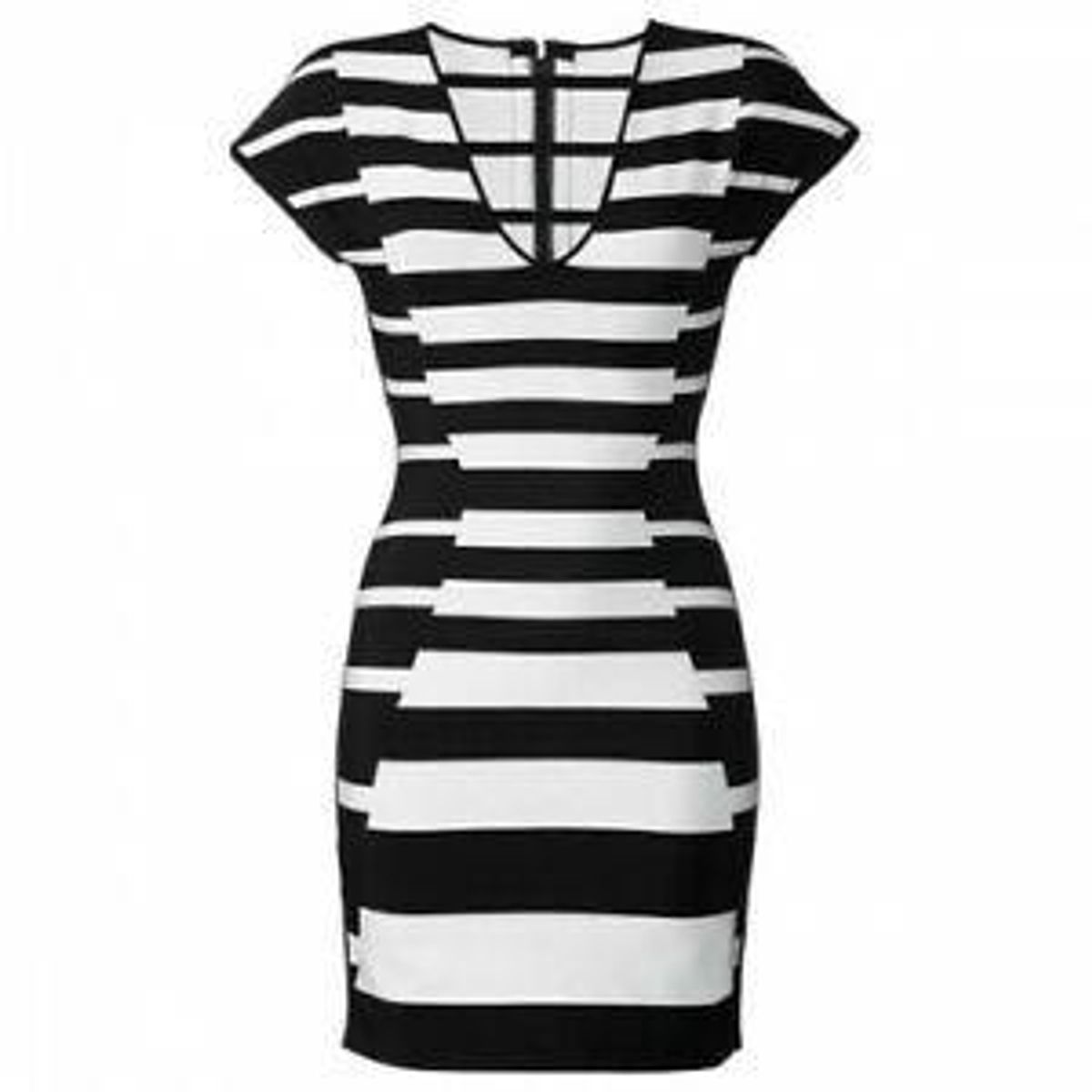 Herve Leger Bandage Dress Black/White Size 6 - Image 3