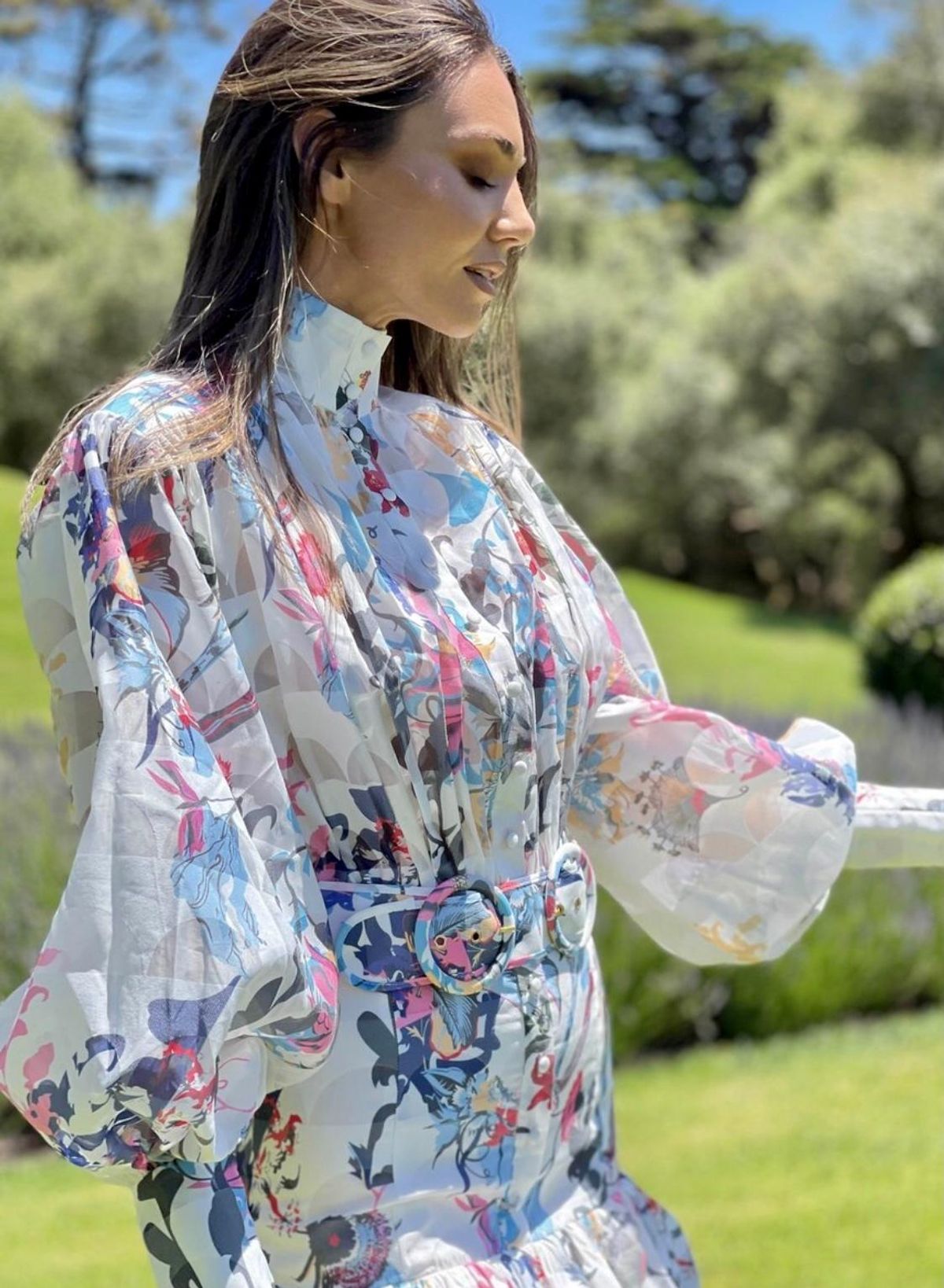 Mackenzie Mode Seeing Stars Mini Dress Geo White Size 6 - Image 2