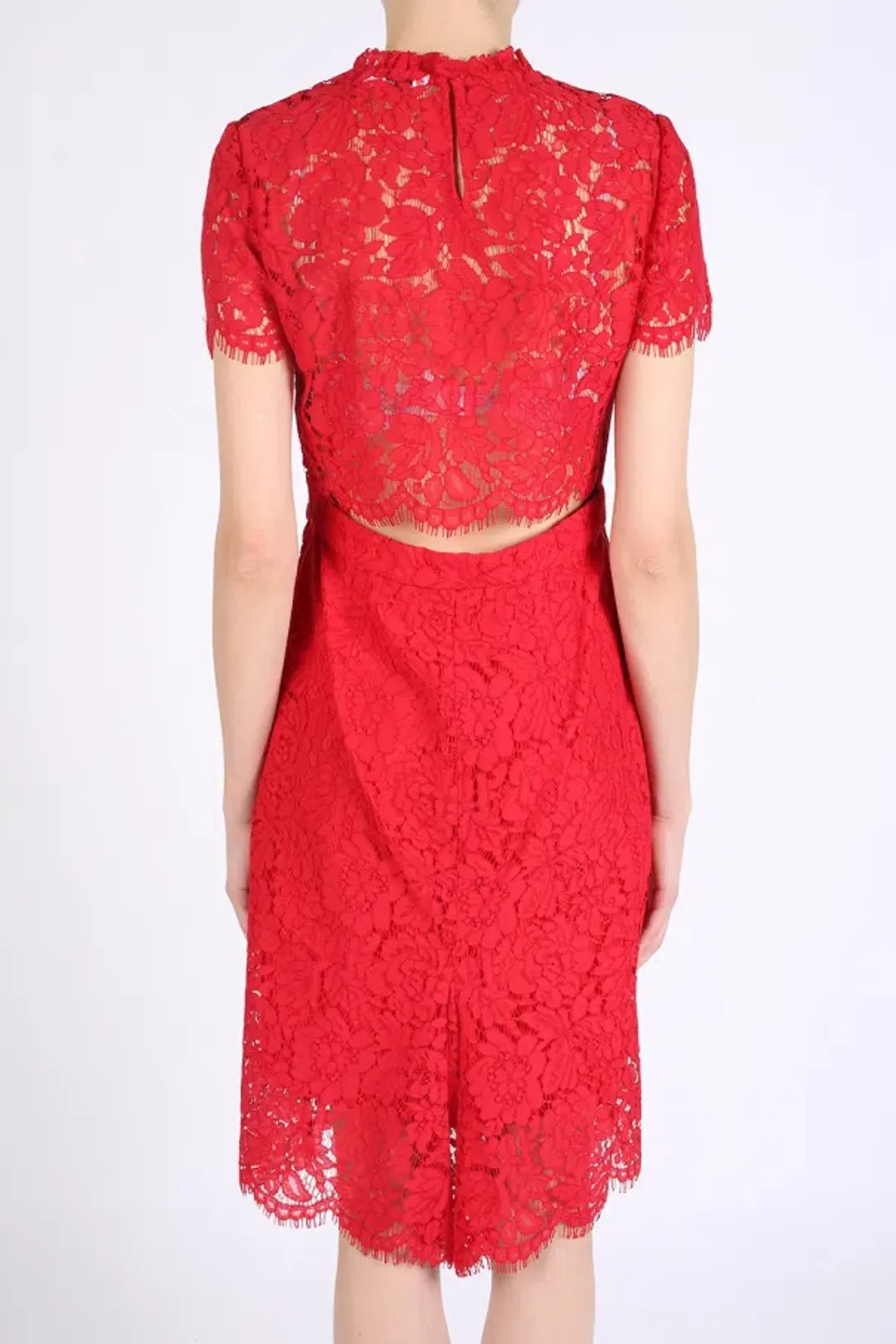Diane Von Furstenberg Alma Lace Sheath Dress Red Size 8 for rent on The Volte - main image