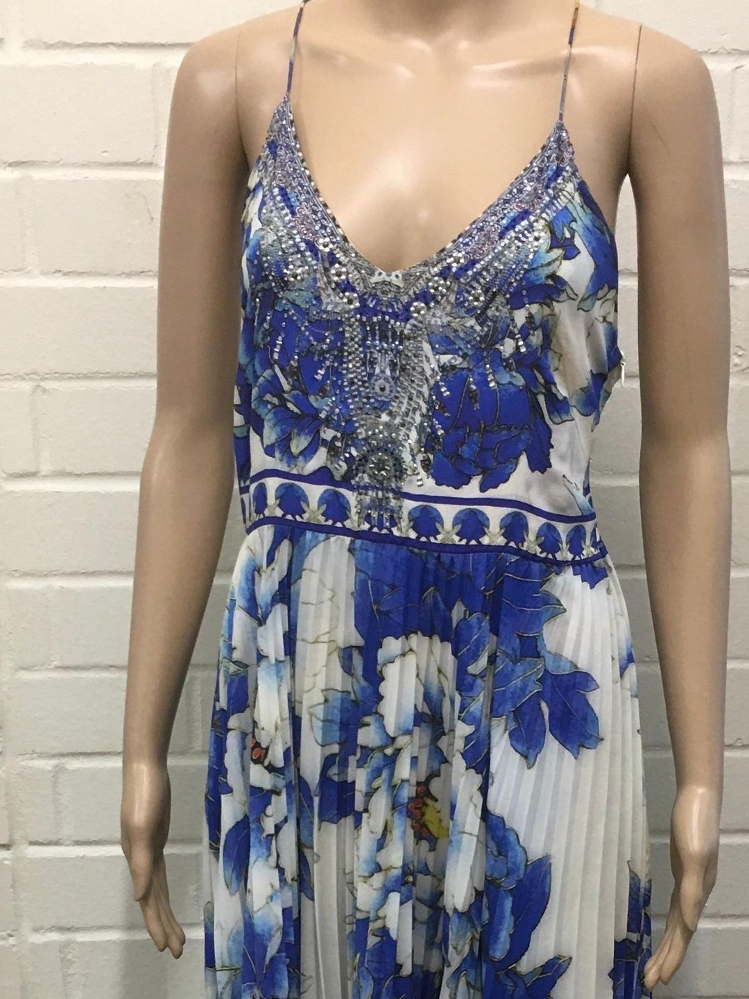 Camilla backless Dress fitted Blue Size 10 for rent on The Volte - main image