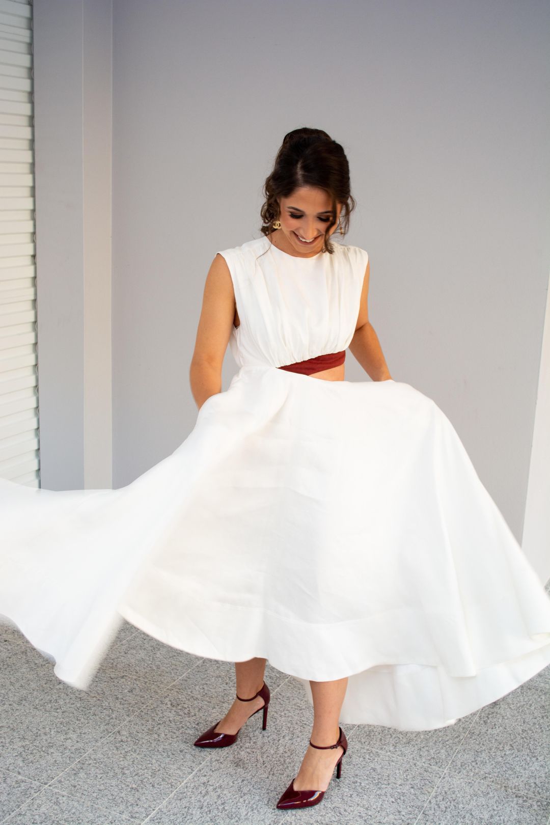 Aje Reflection Cut Out Dress White Size 6 for rent on The Volte - main image